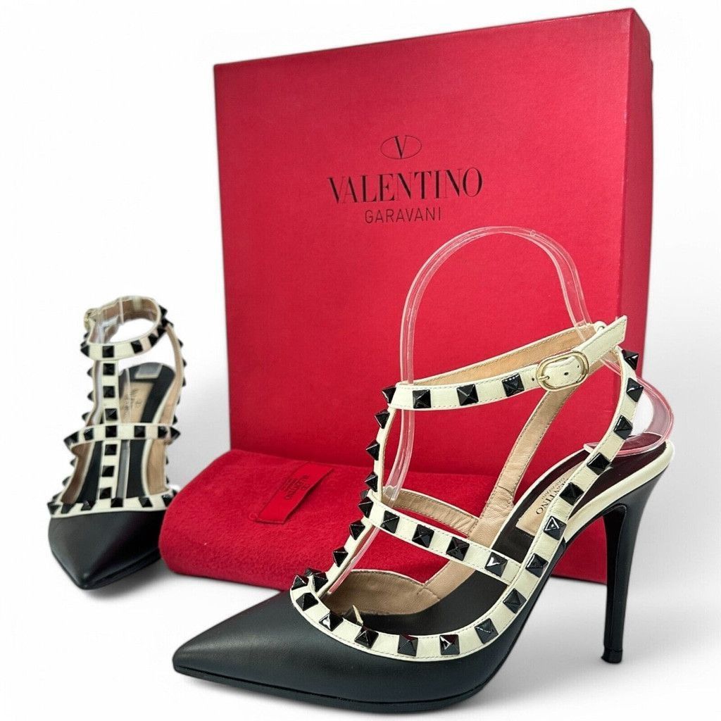 Valentino Valentino Rockstud Ankle Strap 100mm Pumps 36.5 Leather Size US 6.5 / IT 36.5 - 2 Thumbnail