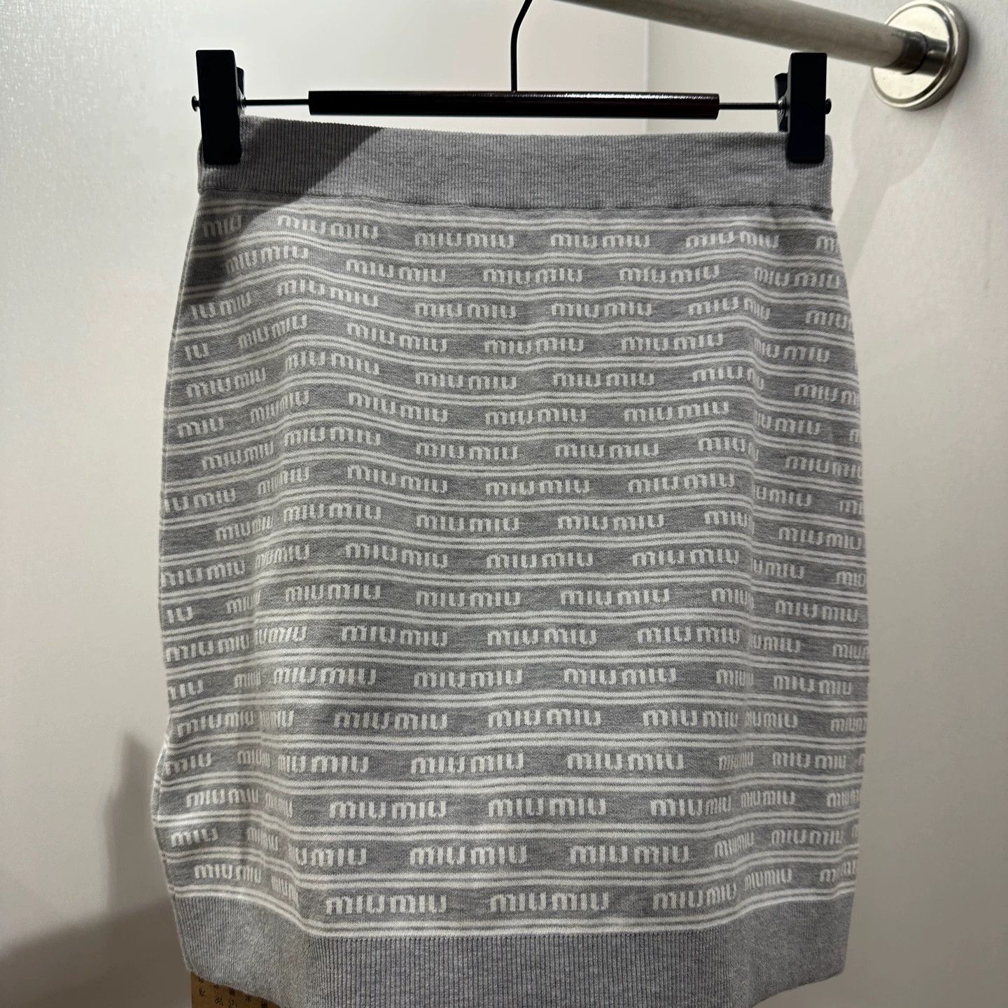 Miu Miu MIU MIU Women's All Over Logo Skirt 36 Cotton Size 25" / US 0 / IT 36 - 6 Thumbnail