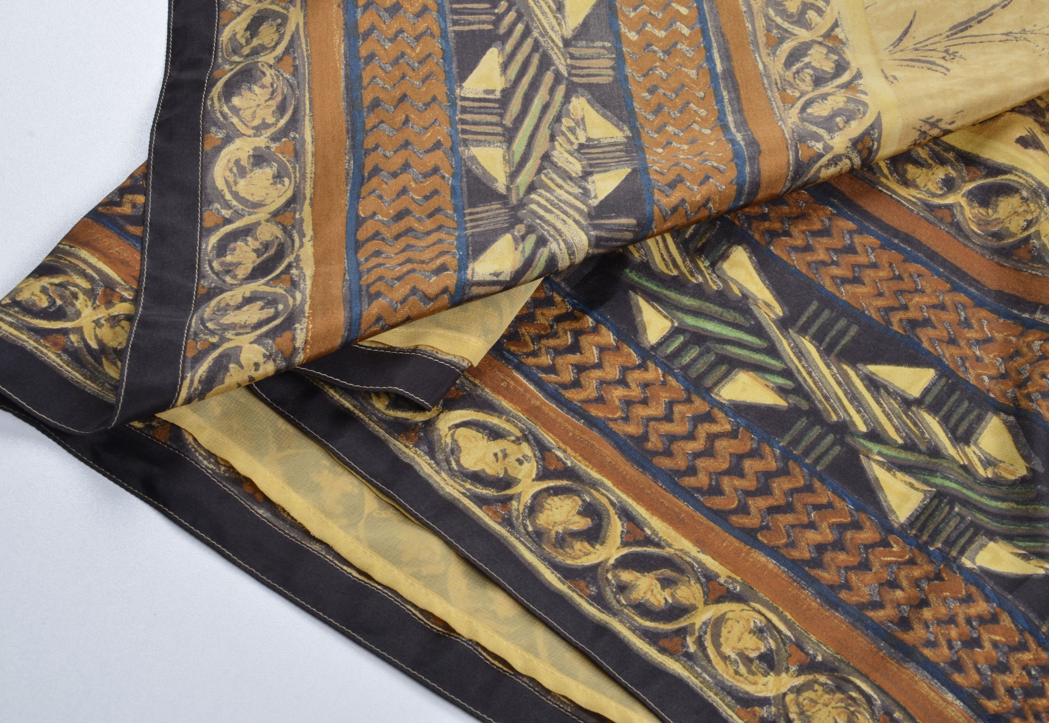Max Mara Vintage Max Mara Wrap Midi Sarong Style Printed Silk Skirt Size 28" / US 6 / IT 42 - 7 Thumbnail