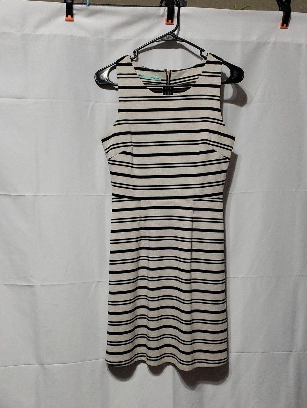 maurices grey dress Other Gray & Black Striped Sleeveless Sheath Midi dress