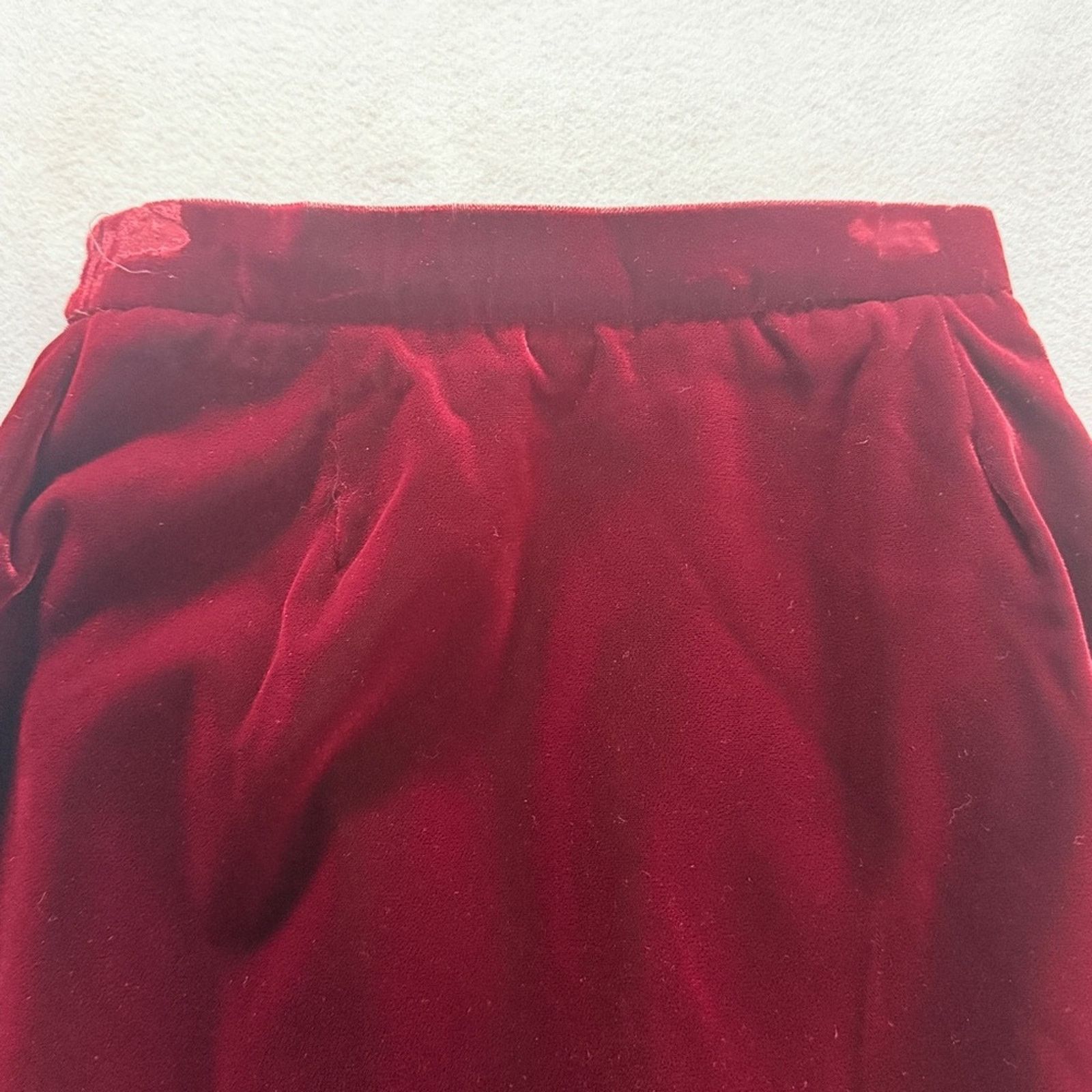 Other 90s Vintage velvet burgundy wine red pencil skirt Size 27" / US 4 / IT 40 - 9 Thumbnail
