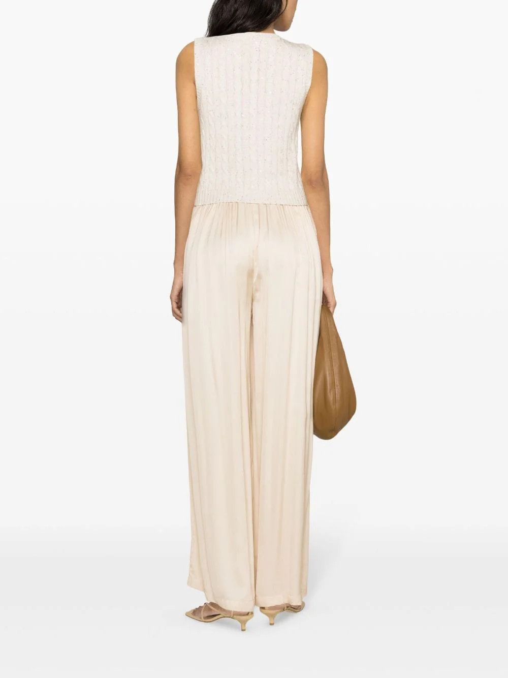 Brunello Cucinelli o1y0825 Crewneck Sleeveless Sweater in White Size XL / US 12-14 / IT 48-50 - 3 Thumbnail