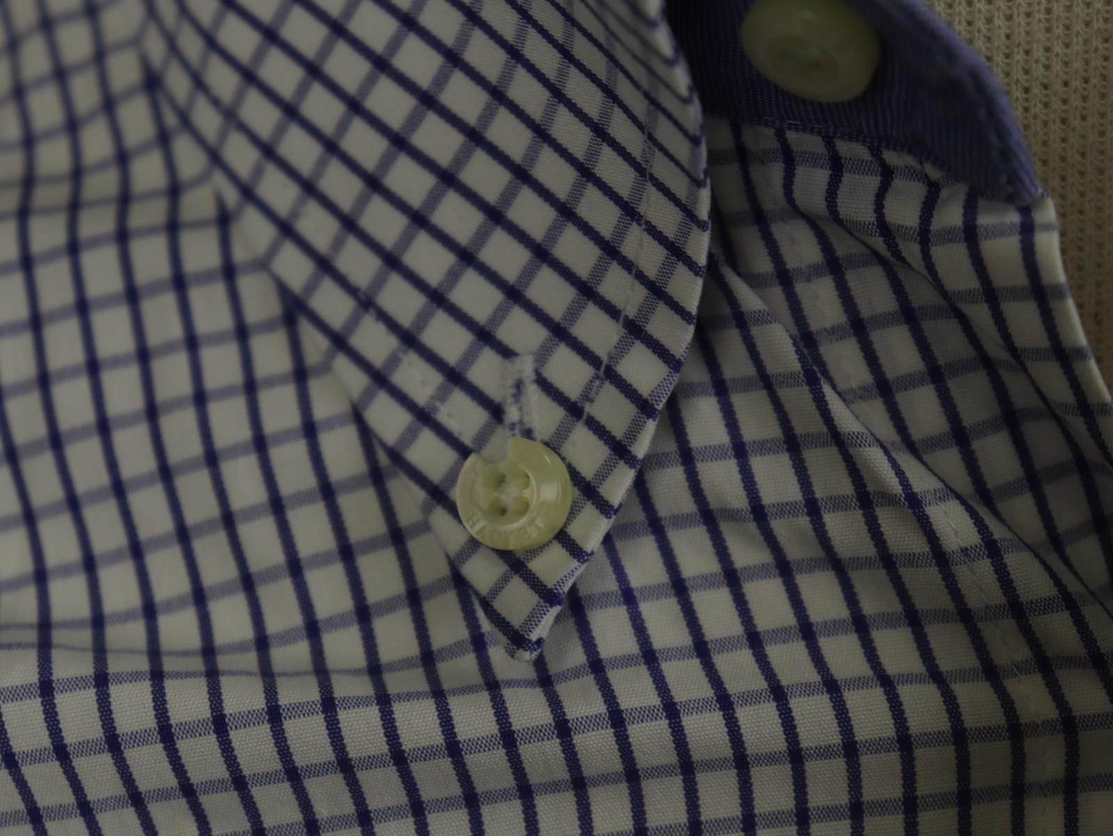 Designer Hackett London White Check Cotton Collar Shirt Size XL Size US XL / EU 56 / 4 - 10 Thumbnail