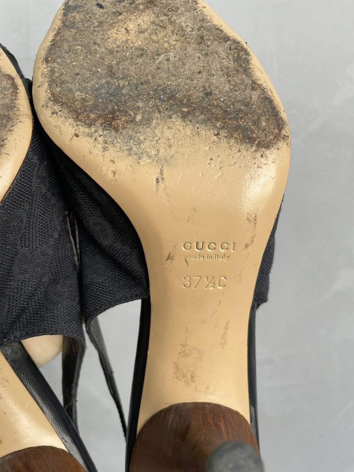 Gucci Rare monogram heel leather Gucci sneakers summer 37 size Size US 7 / IT 37 - 15 Thumbnail