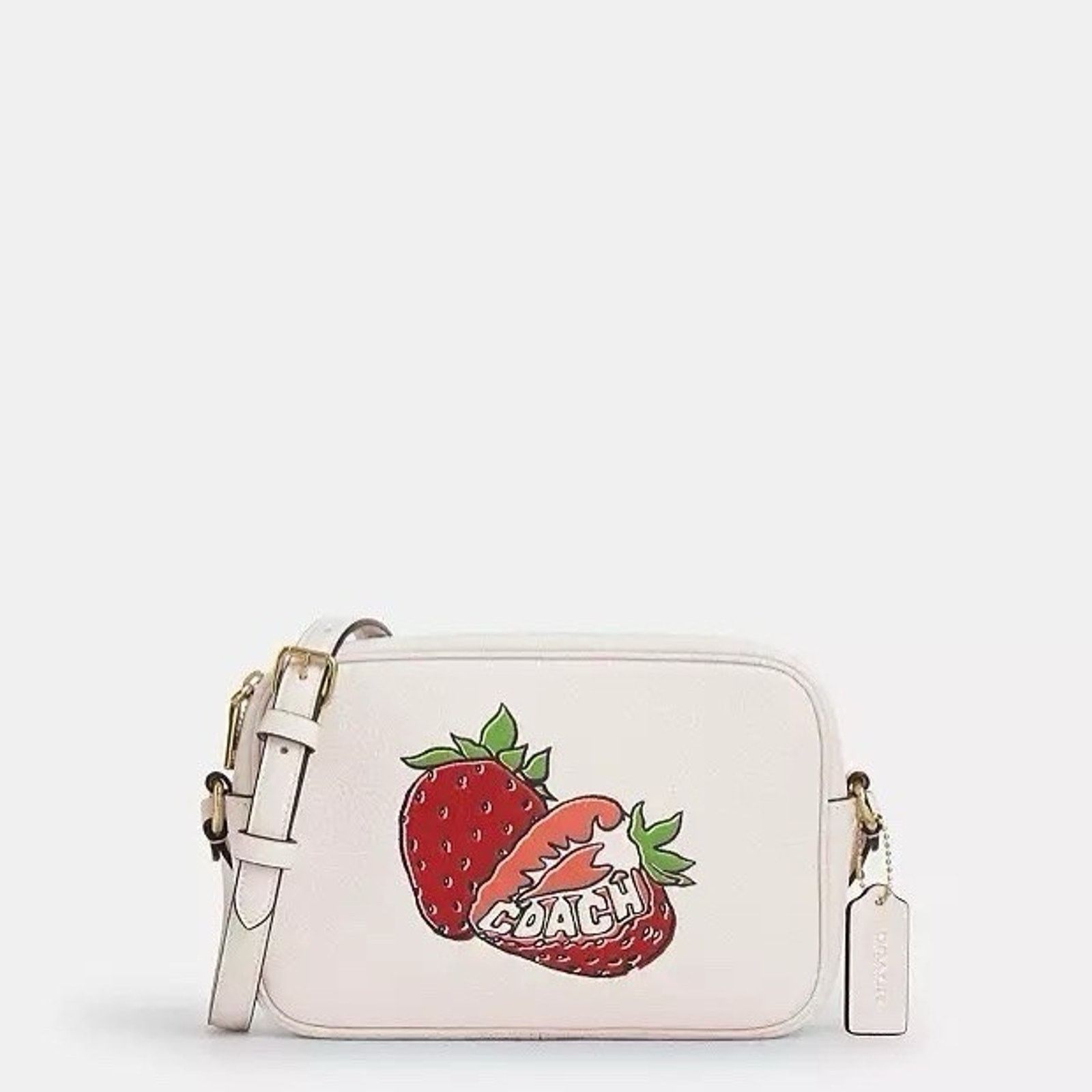 Coach NWT COACH Jamie Camera Bag Strawberry Graphic Chalk CBA65 Size ONE SIZE - 5 Thumbnail