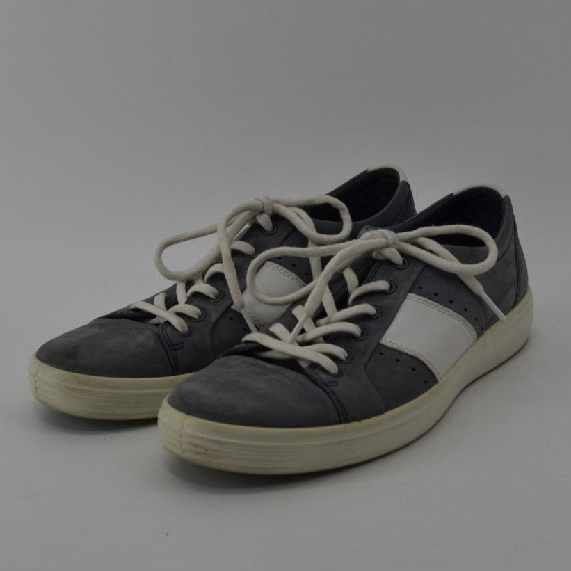 Ecco ECCO Soft Gray-Blue White Sneakers Lace Up Mens Leather SZ 7 Size US 7 / EU 40 - 9 Thumbnail