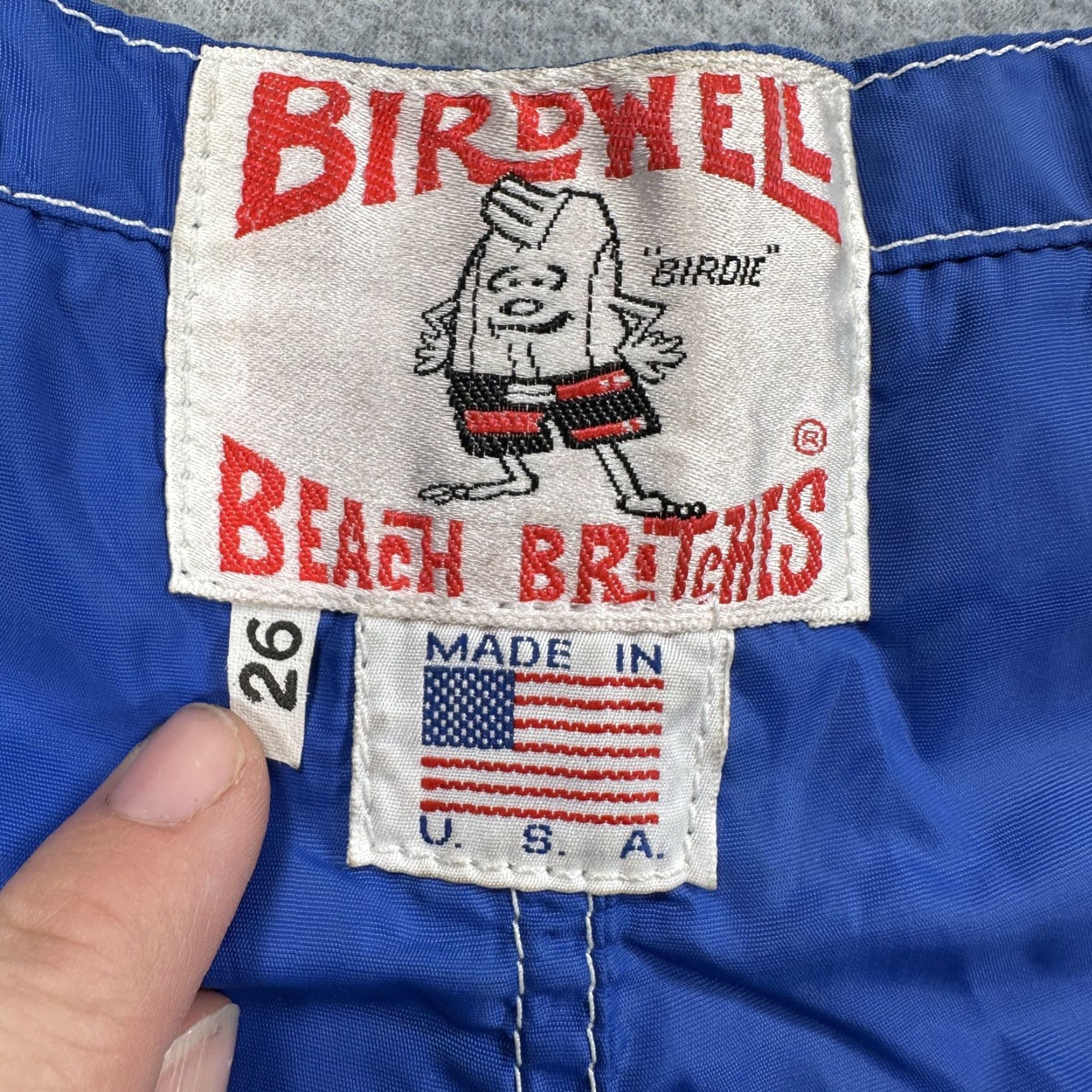Vintage Birdwell Beach Britches Shorts Mens 26 Blue Swim Trunks Boardshorts Made USA New Size US 27 - 5 Thumbnail