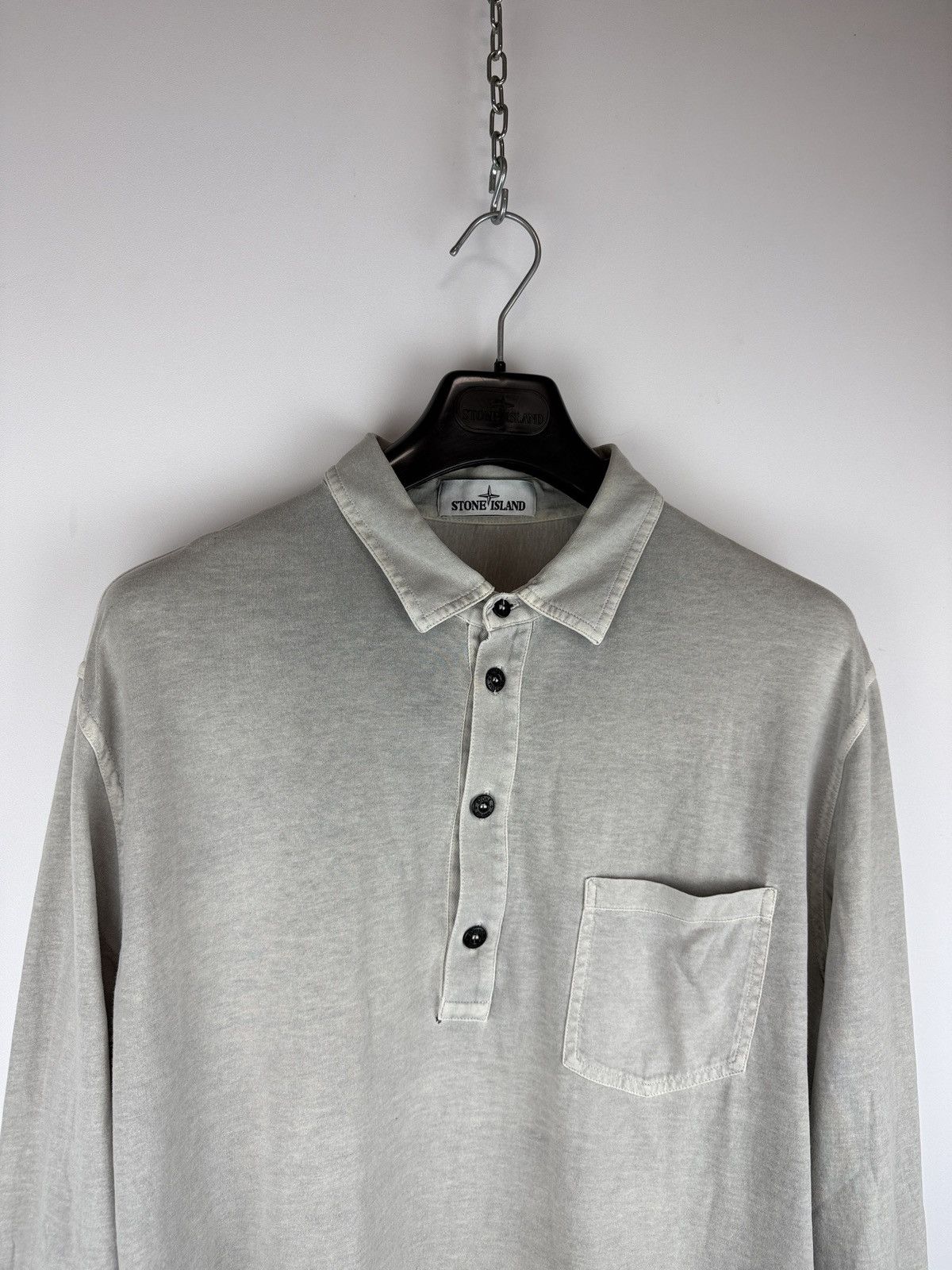 Stone Island Grey Stone Island long-sleeves polo Size US XXL / EU 58 / 5 - 3 Thumbnail