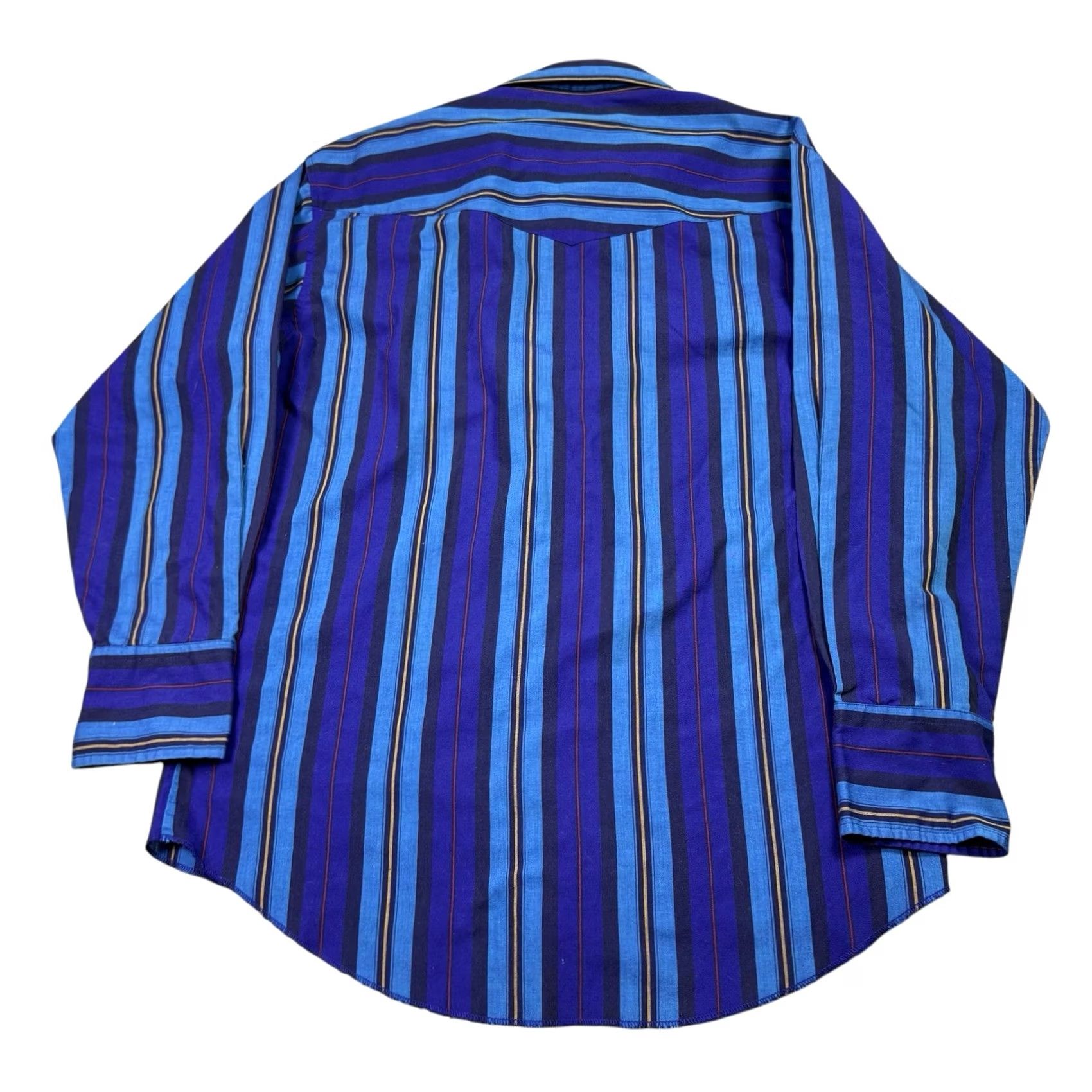 Wrangler VINTAGE Wrangler Shirt Mens Pearl Snap Western Cowboy X-Long Tails 16-34 Blue USA Size US L / EU 52-54 / 3 - 5 Thumbnail