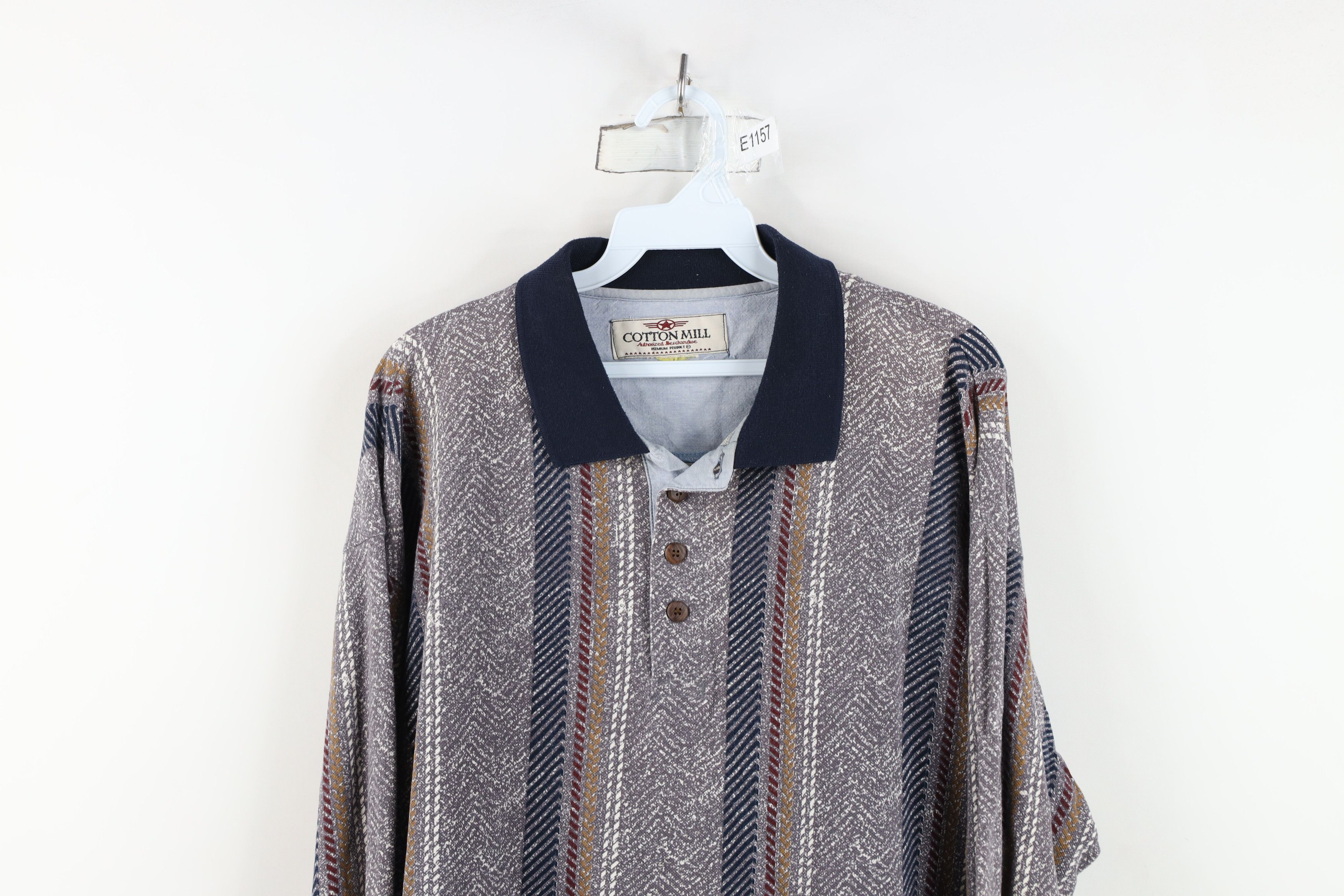 Vintage Vintage 90s Streetwear Striped Long Sleeve Rugby Polo Shirt Size US XL / EU 56 / 4 - 2 Thumbnail