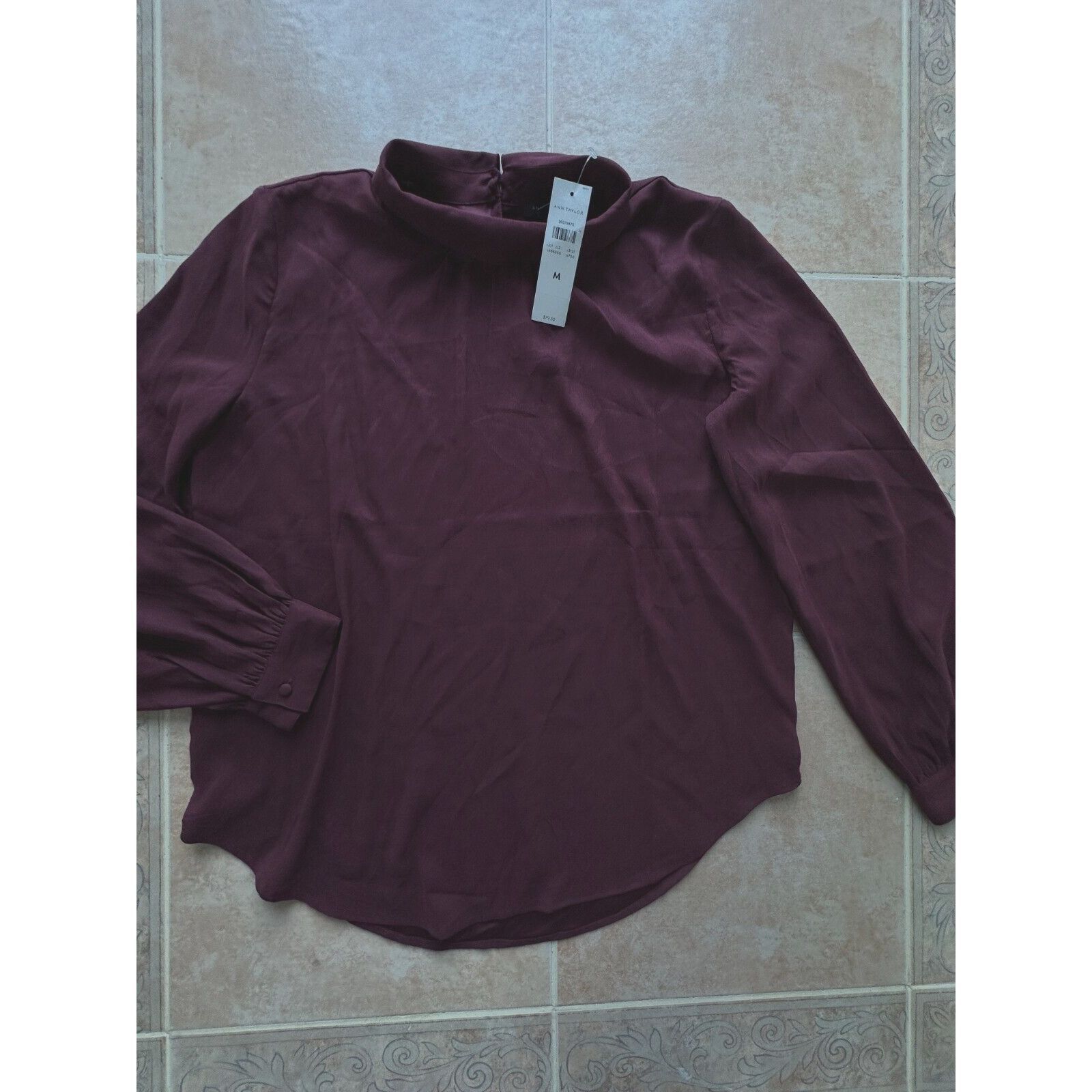 Ann Taylor Ann Taylor Long-sleeve Tunic blouse collared maroon Women M Size M / US 6-8 / IT 42-44 - 5 Thumbnail