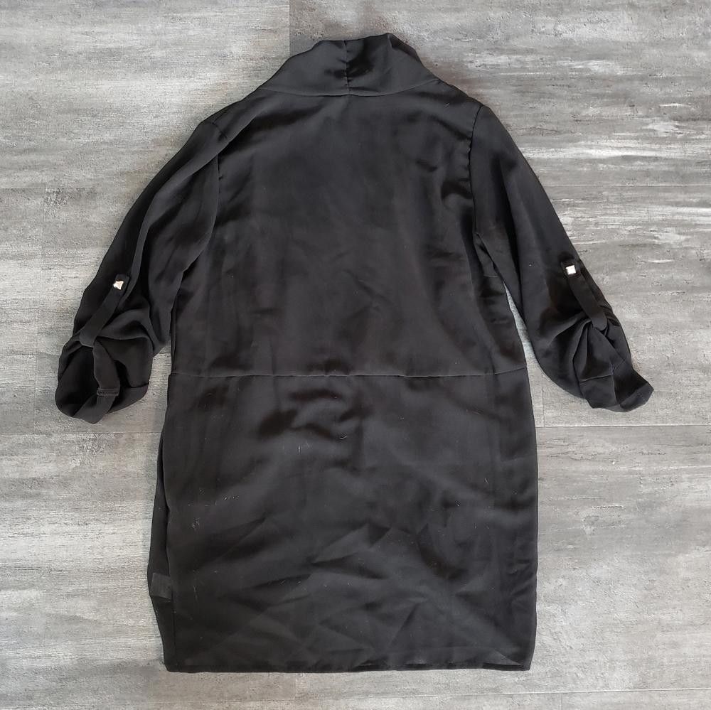 Designer Black Sheer Detailed Have Long Dressy Duster Size S / US 4 / IT 40 - 2 Thumbnail