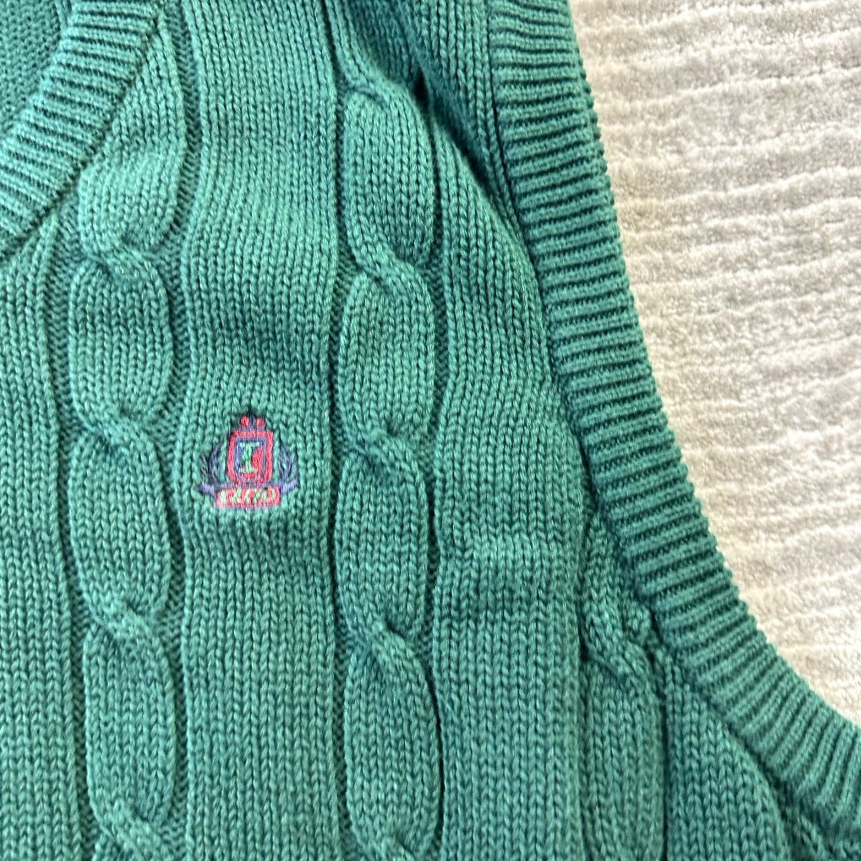Izod VINTAGE Izod Vest Mens L Green Cable Knit Cricket Tennis Golf Vest Size US L / EU 52-54 / 3 - 4 Thumbnail