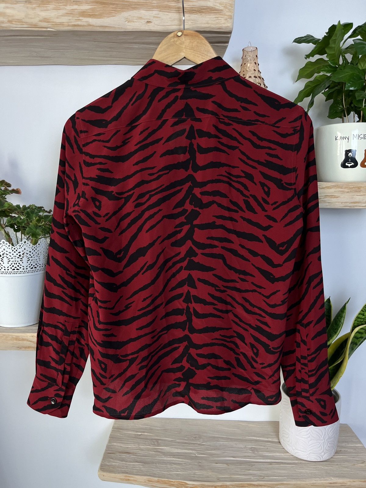 Hedi Slimane × Saint Laurent Paris Saint Laurent Zebra Red Silk shirt rare luxury high quality Size US S / EU 44-46 / 1 - 7 Thumbnail
