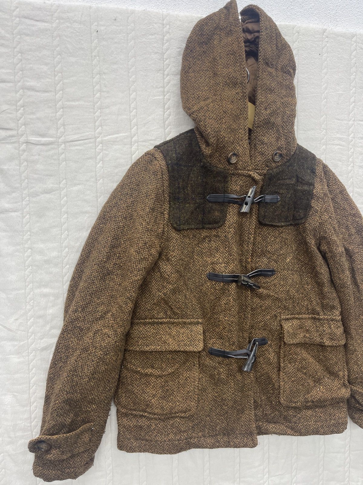 Harris Tweed × Vintage HARRIS TWEED WOOL DOWN JACKET Size L / US 10 / IT 46 - 2 Thumbnail