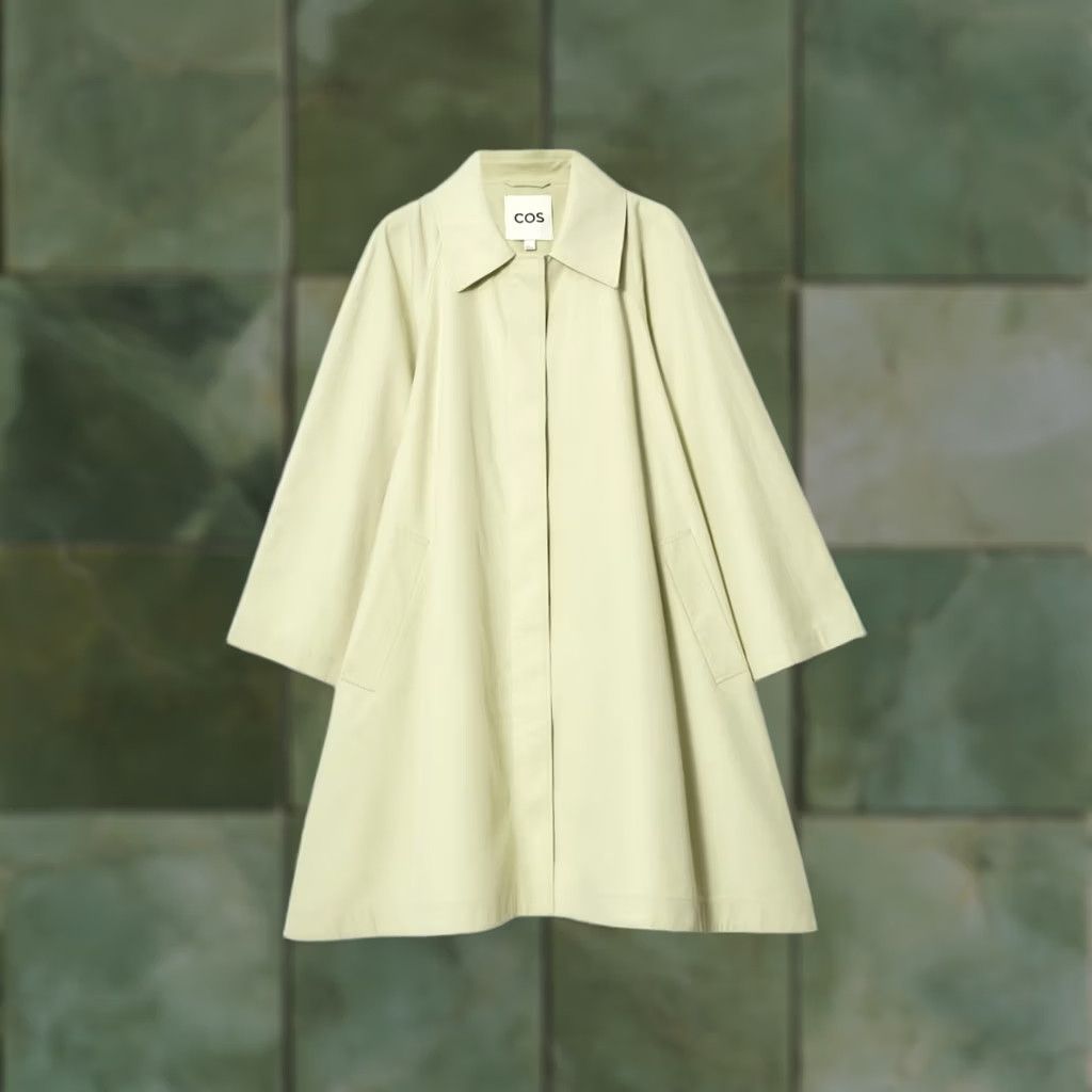 Cos COS oversized voluminous car coat Trench Jacket Light Green Cotton Blend Size M / US 6-8 / IT 42-44 - 1 Thumbnail