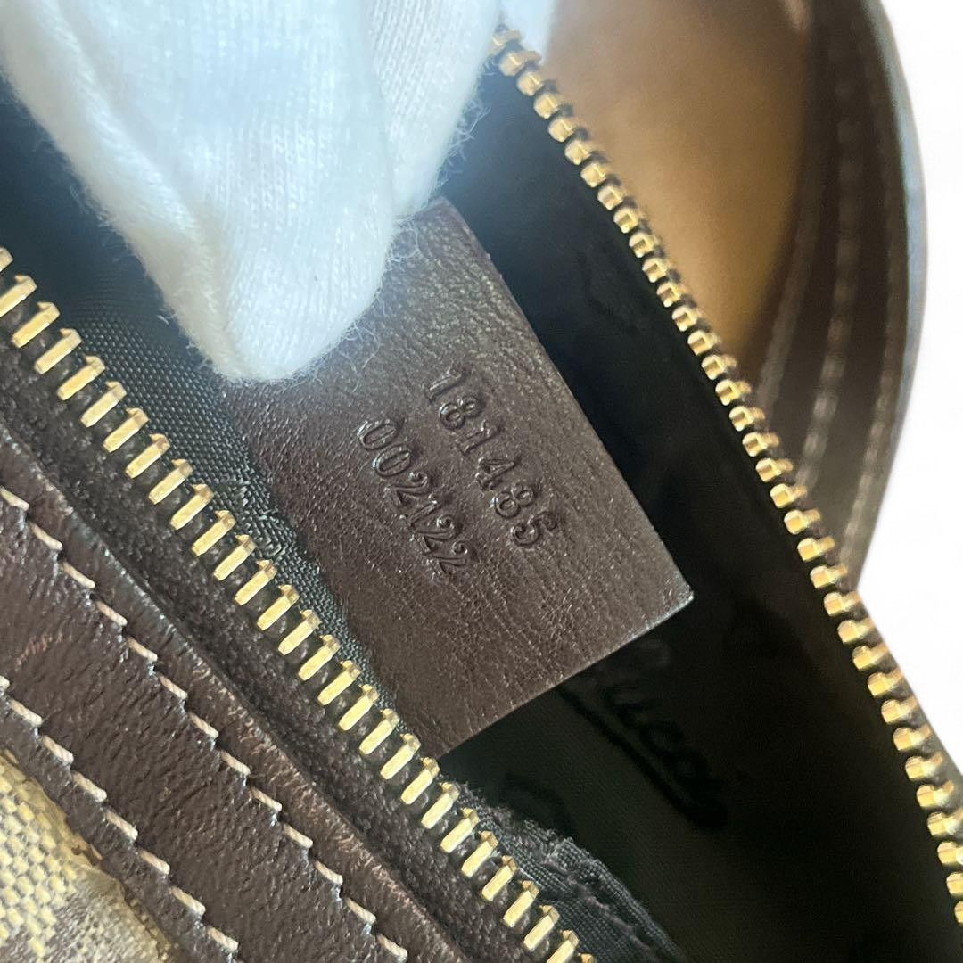 Gucci Gucci - Handbag Heart Ribbon Monogram Brown Leather Size ONE SIZE - 12 Thumbnail