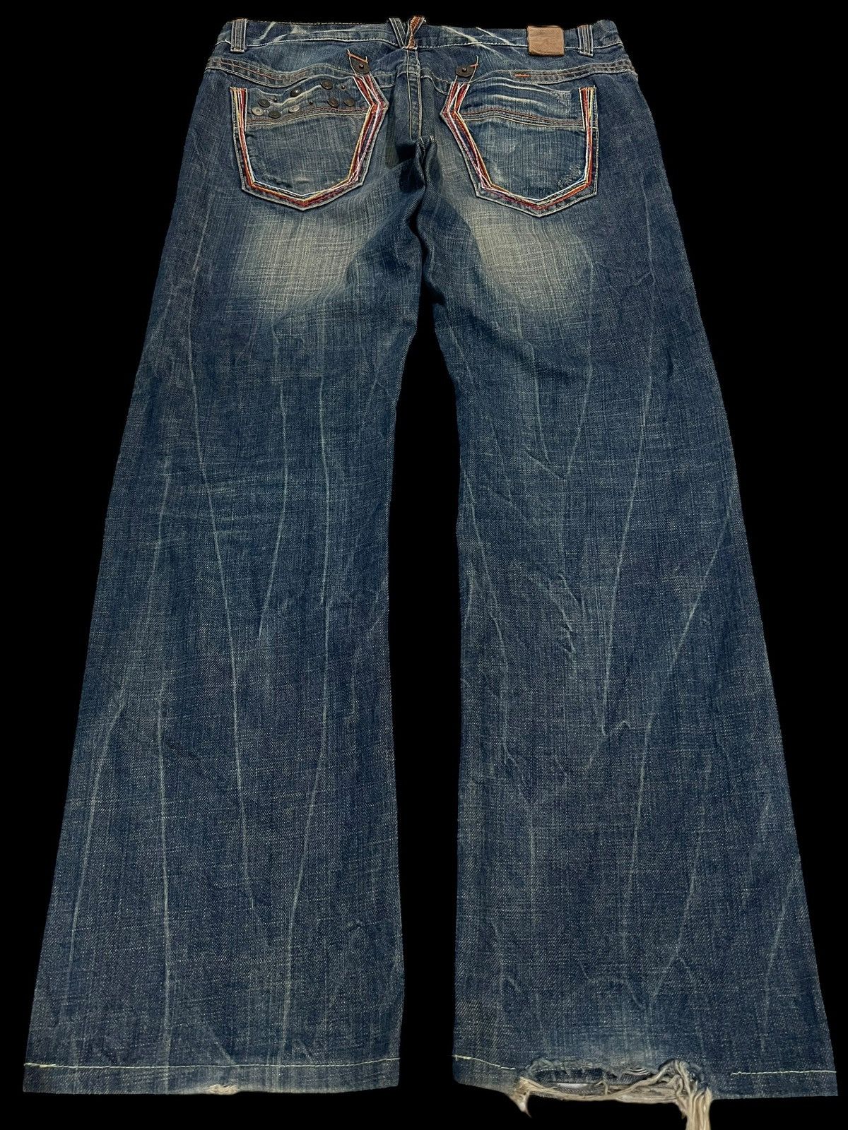 If Six Was Nine × Japanese Brand FLARE 90’s RED PEPPER CLAW DISTRESS JEAN Size US 35 - 2 Thumbnail