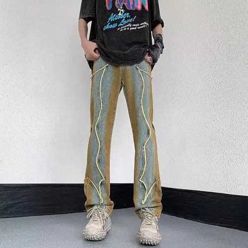 VIBE Retro high street loose washed distressed straight jeans Size US 34 / EU 50 - 7 Thumbnail