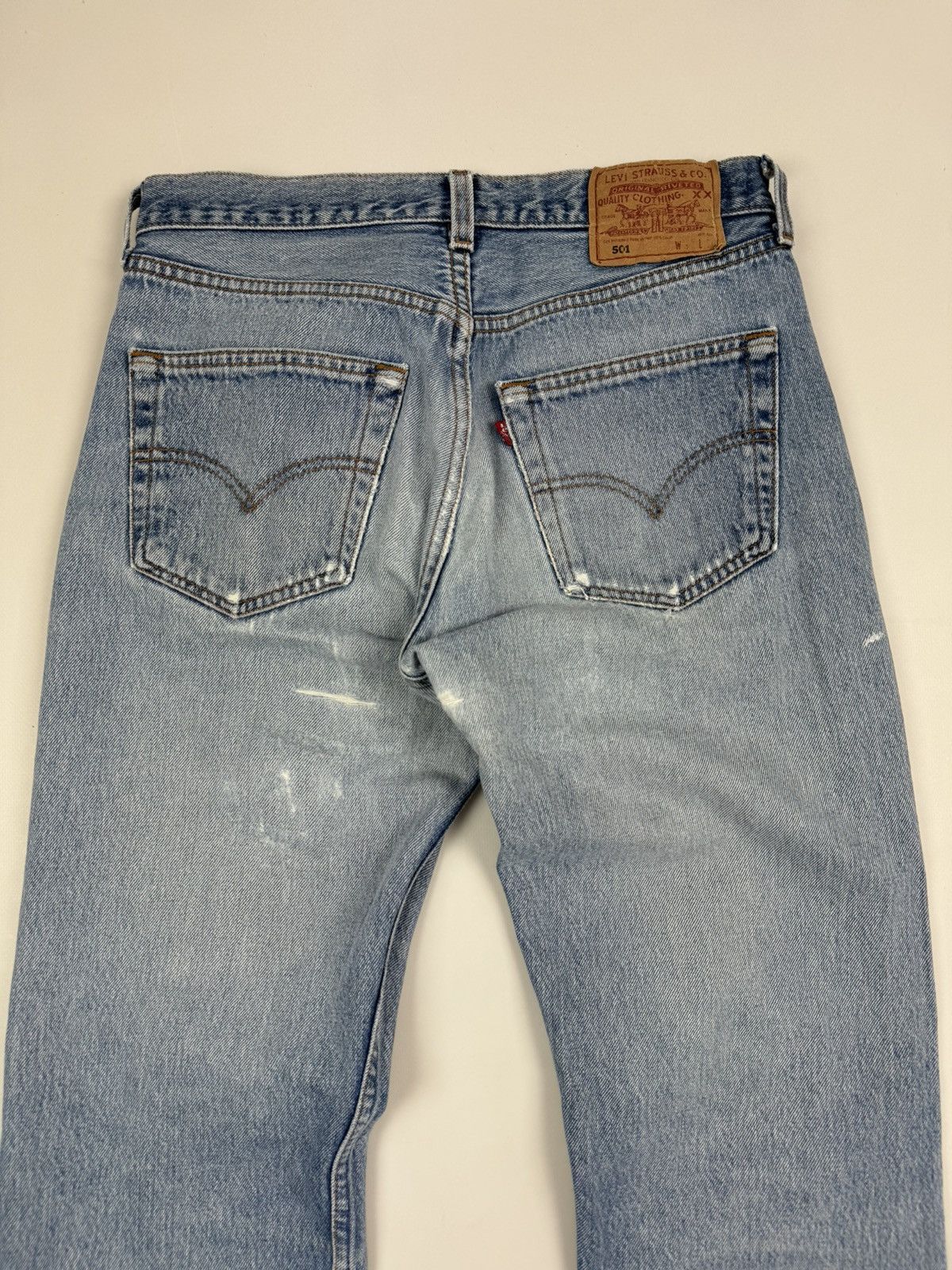 Levi's 1990’s Vintage Levi’s 501 Repaired Washed Denim Jeans USA Size US 31 - 13 Thumbnail