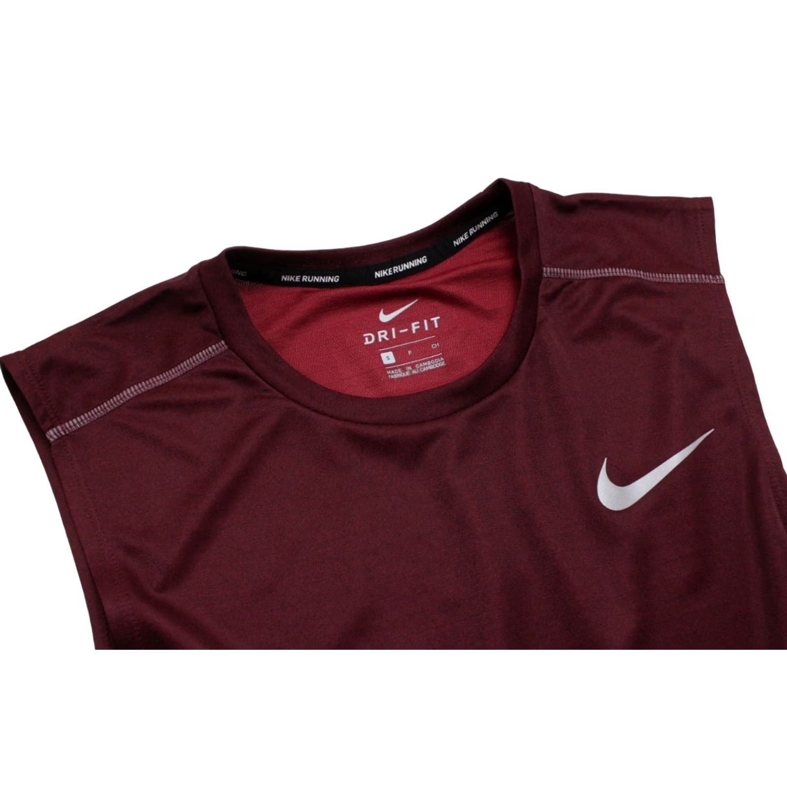 Nike NIKE Dri-Fit T-Shirt Sleeveless Mens SMALL 3 Pieces Burgundy Polyester Round Neck Shirt Fastening: Pullover Size US S / EU 44-46 / 1 - 5 Thumbnail