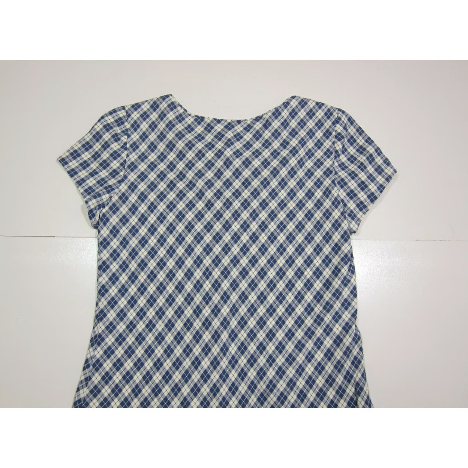 Vintage VINTAGE Jessica Howard Rayon Blue White Plaid A-Line Tunic Dress Women Size 6 Petite Size M / US 6-8 / IT 42-44 - 7 Thumbnail