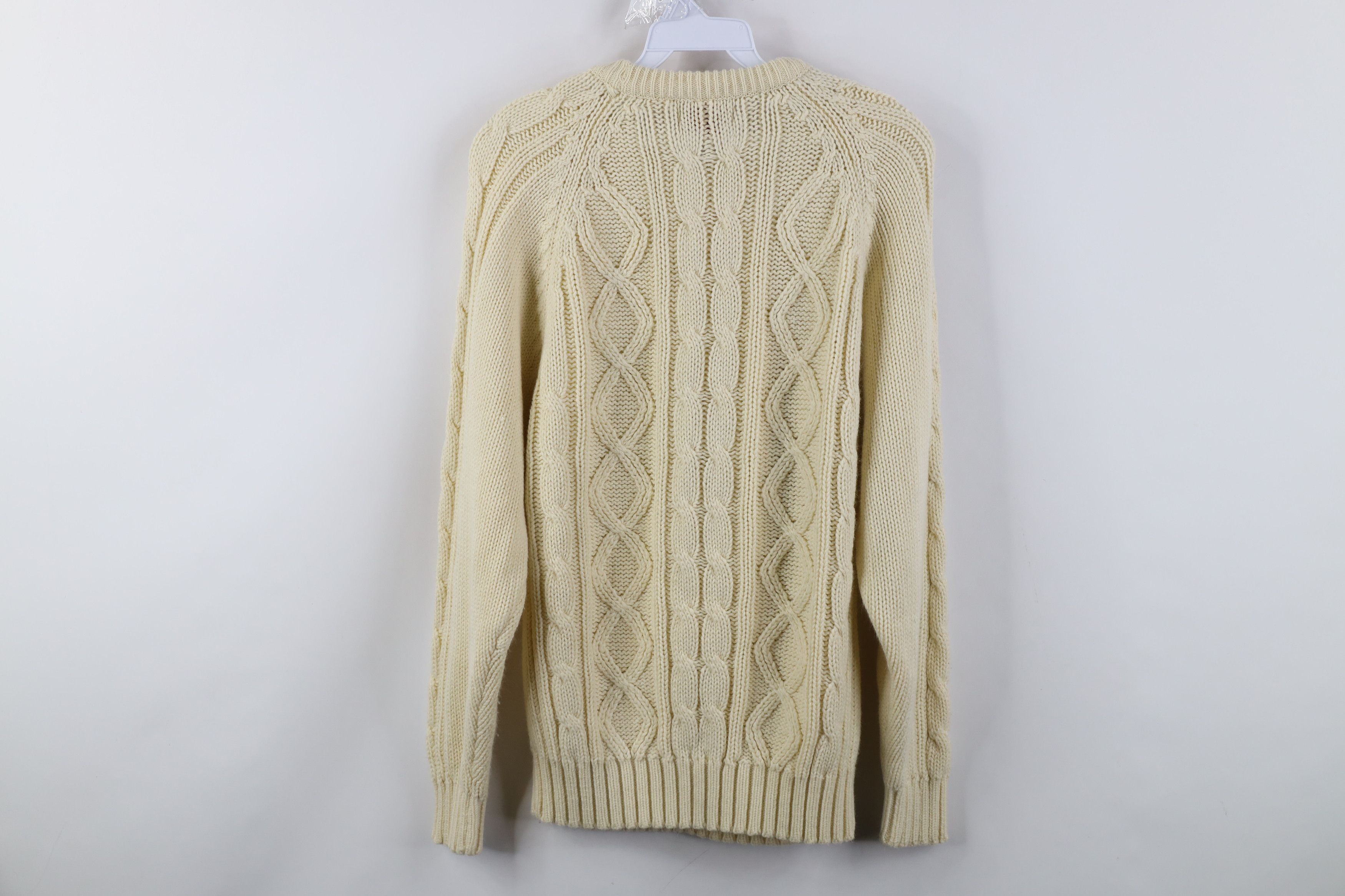 Vintage Vintage 90s Streetwear Cable Knit Fisherman Sweater Cream Size M / US 6-8 / IT 42-44 - 8 Thumbnail