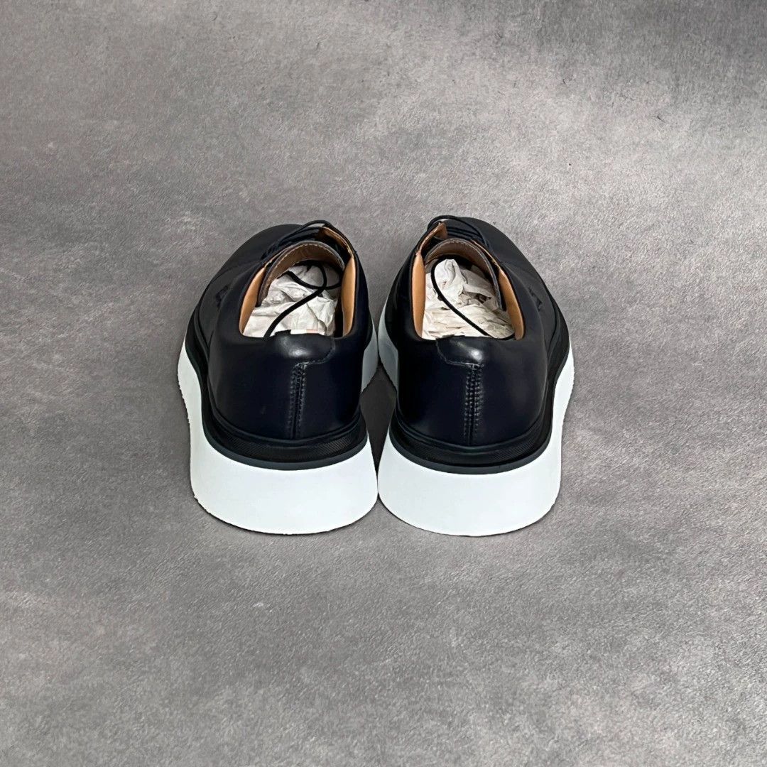 Hugo Boss HUGO BOSS Navy Calf Leather Lace-up Sneakers 39-42 Size US 7 / EU 40 - 3 Thumbnail