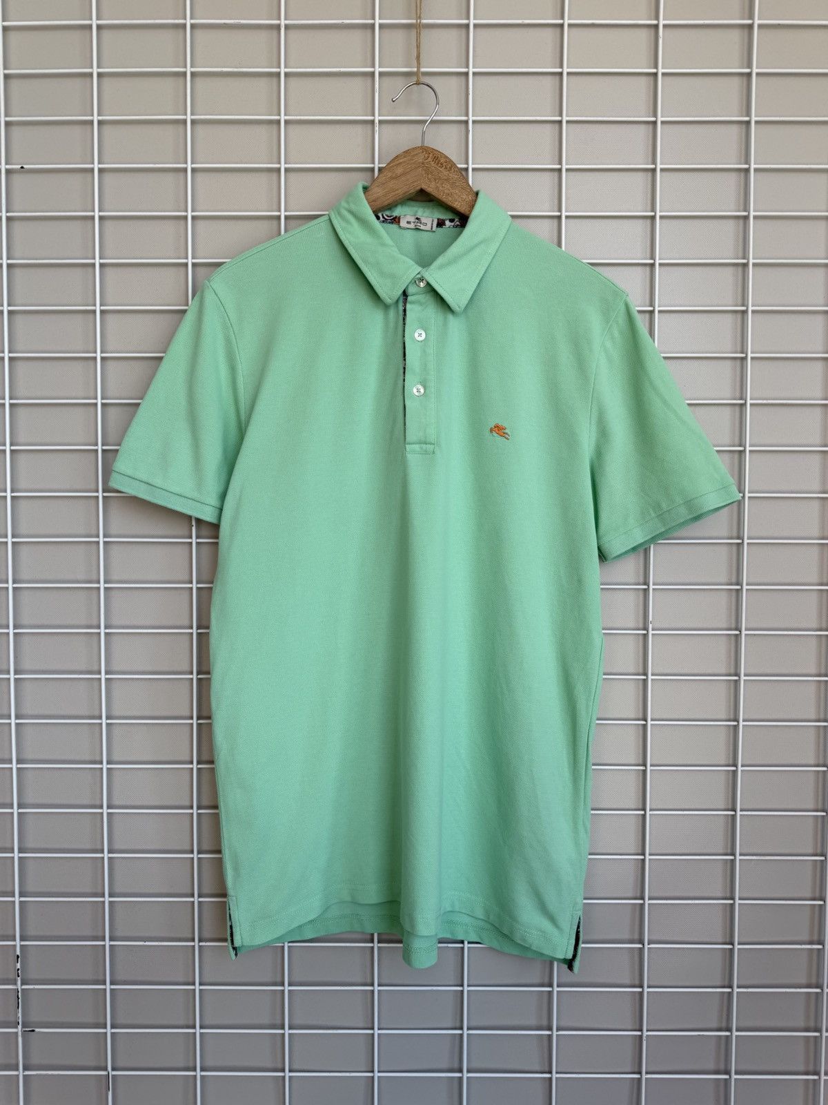 Etro Etro Milano Mint Green Polo Shirt Mens Size L Logo Size US L / EU 52-54 / 3 - 1 Thumbnail