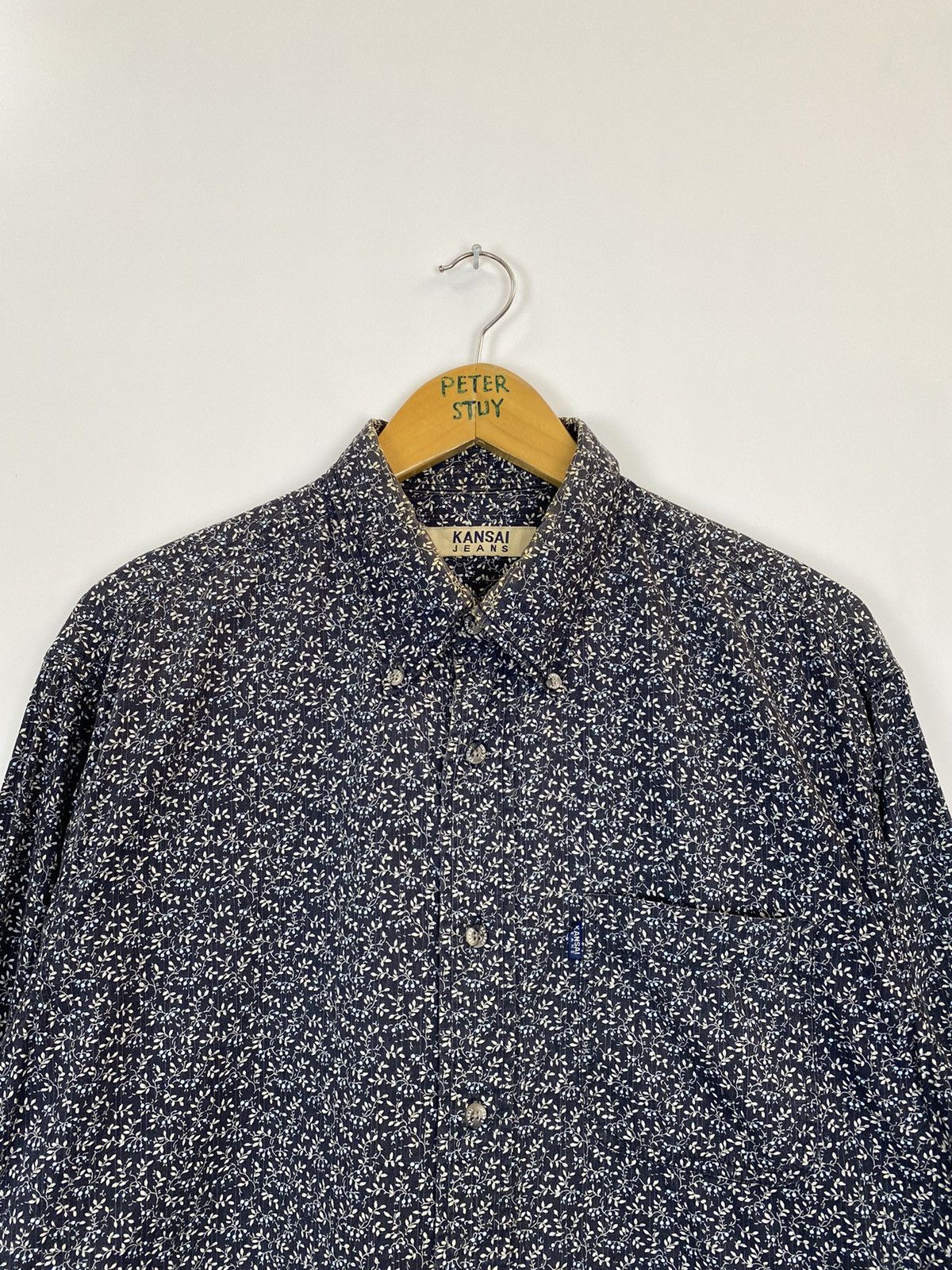 Designer × Kansai Yamamoto × Vintage Vintage Kansai Jeans Floral Button Shirt Size US L / EU 52-54 / 3 - 5 Thumbnail