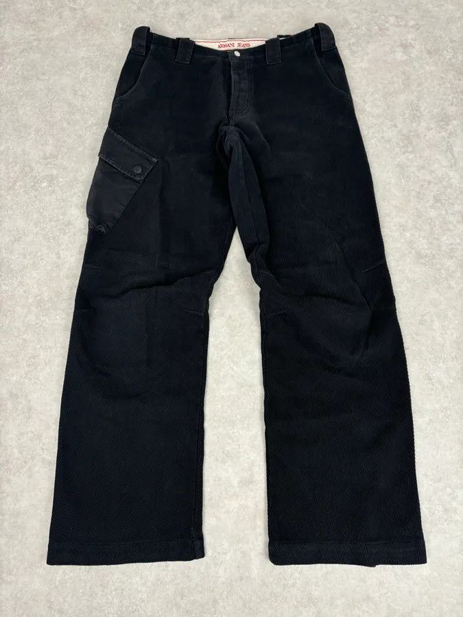 Armani AW2005 Armani Black Corduroy Cargo Wide-Leg Pants Size US 34 / EU 50 - 5 Thumbnail