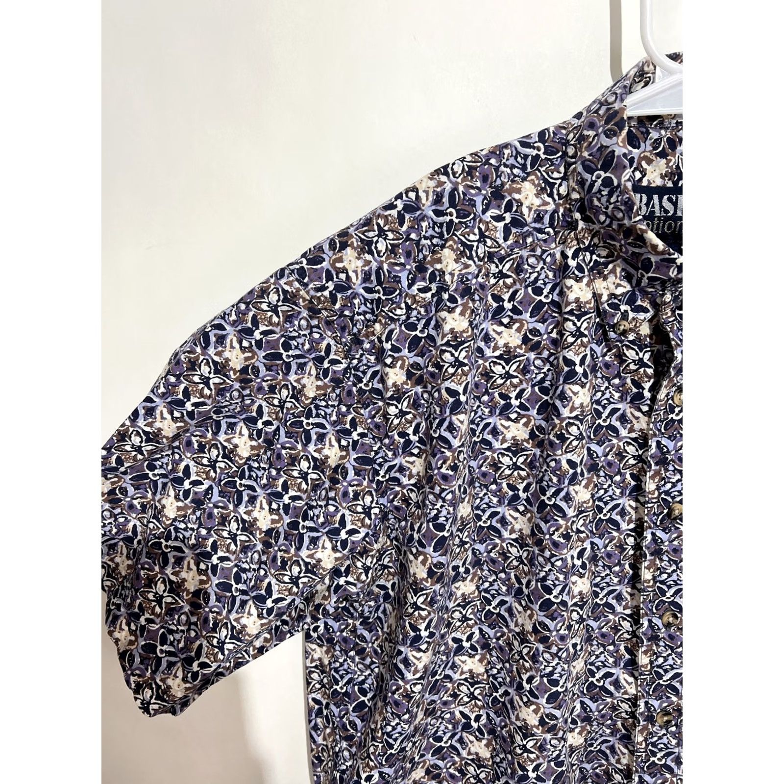 Vintage VINTAGE Basic Options Shirt Men's M Purple Floral Hawaiian Short Sleeve Size US M / EU 48-50 / 2 - 3 Thumbnail
