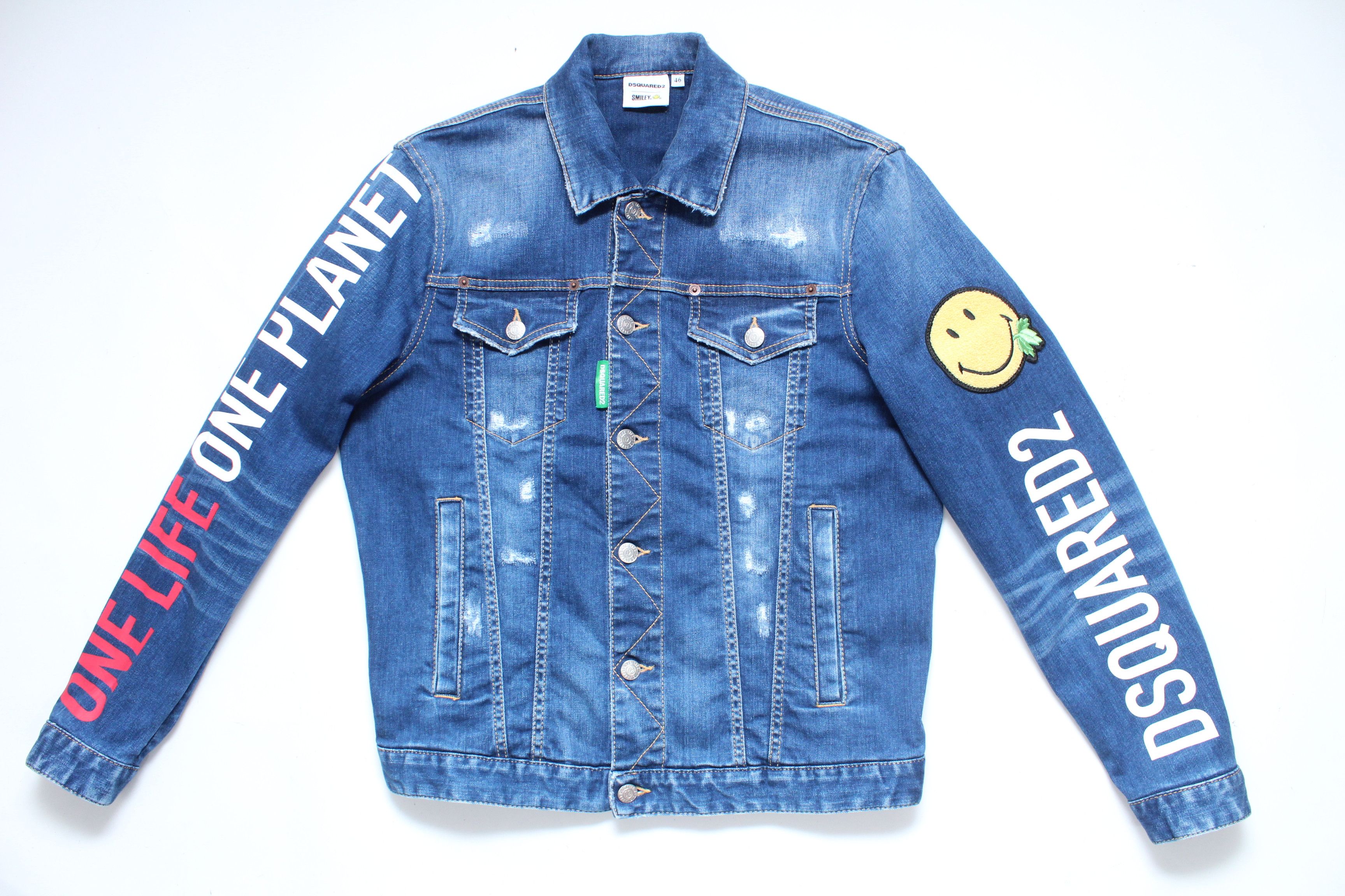 Dsquared2 Dsquared2 Smiley One Life One Planet Denim Jacket 46 S $1.2k Size US S / EU 44-46 / 1 - 7 Thumbnail