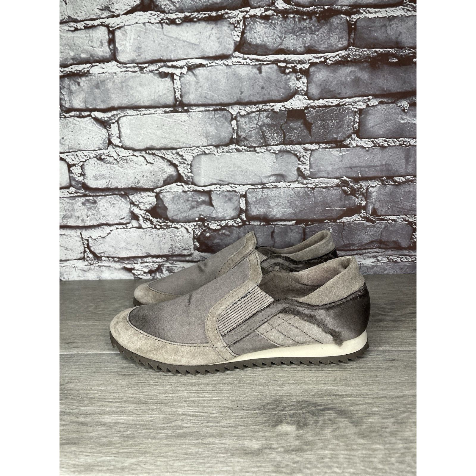 Pedro Garcia Pedro Garcia Silver Satin Gray Suede Lace Up Sneakers Women Size US 6.5 / IT 36.5 - 14 Thumbnail