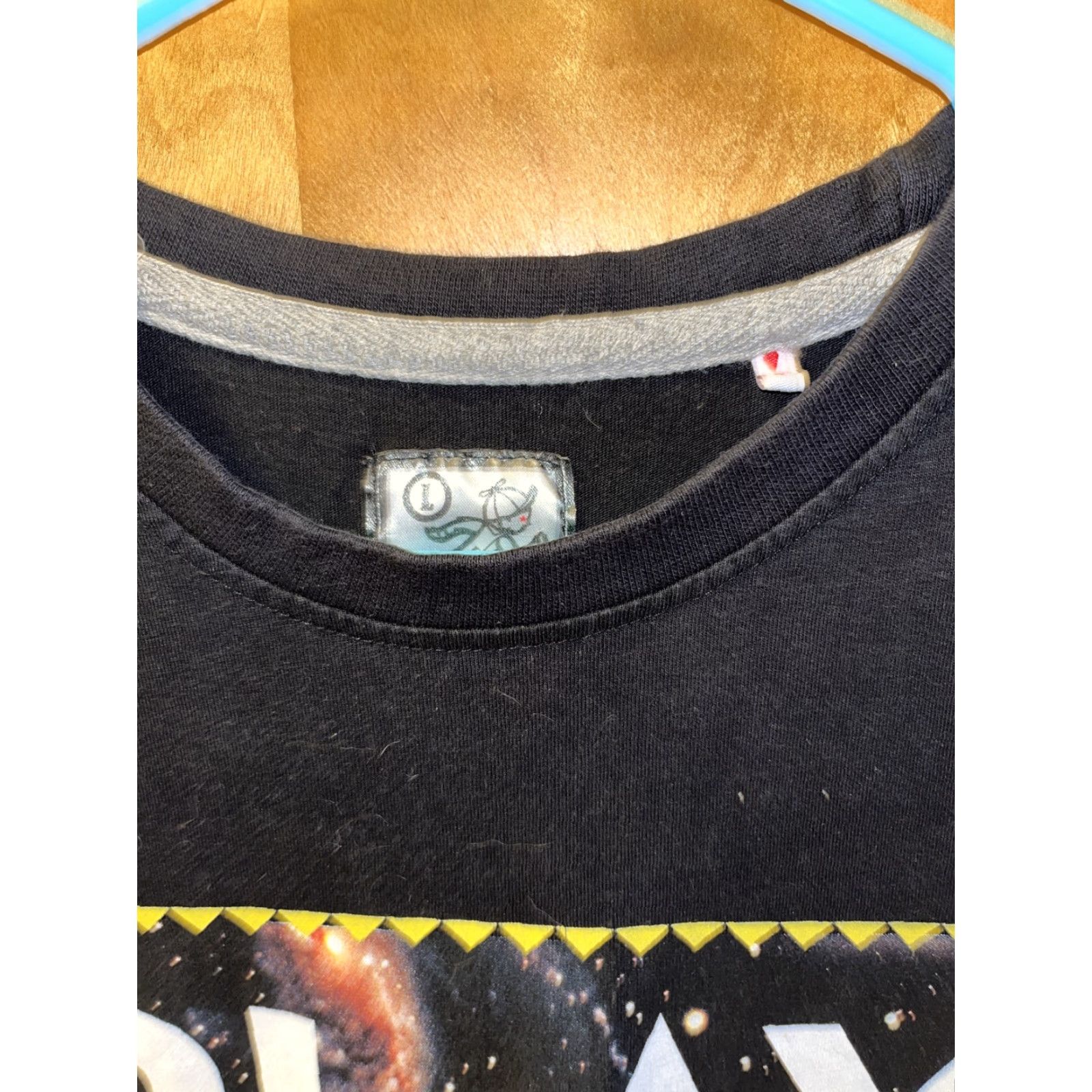 Logo 7 Play Cloths Galaxy Logo T-Shirt Mens Large Black Short Sleeve Hip Hop Size US L / EU 52-54 / 3 - 2 Thumbnail