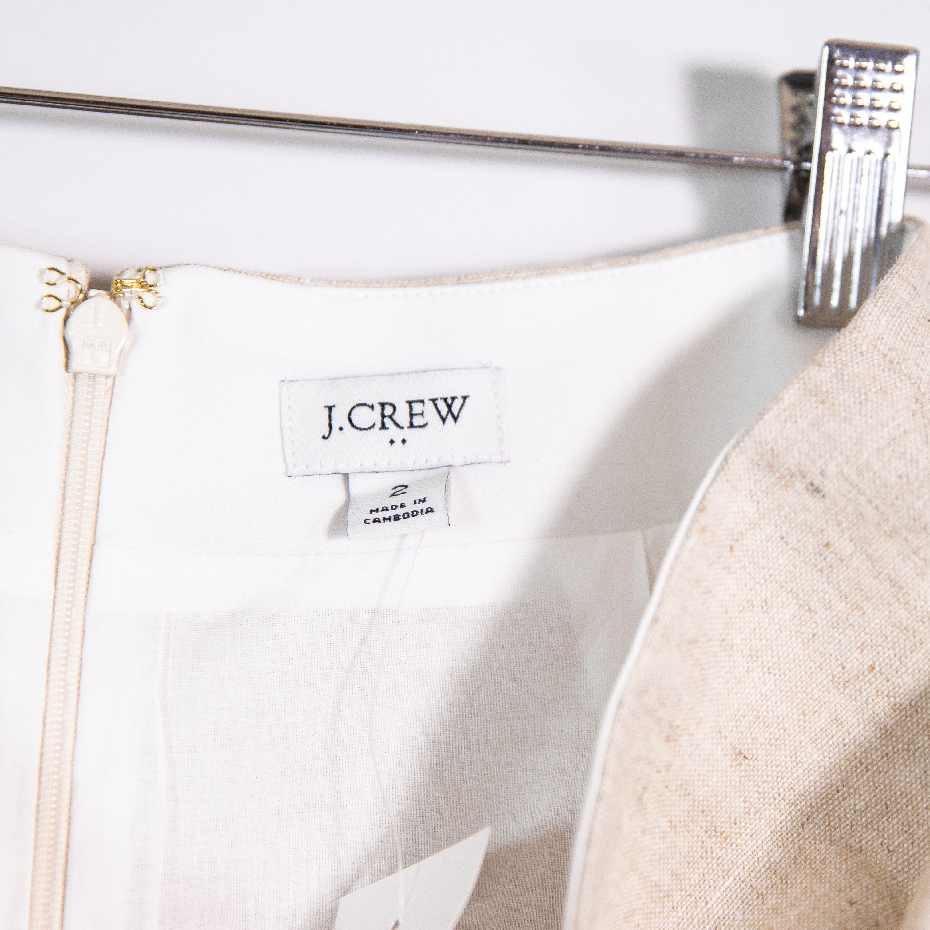 J.Crew NEW J. Crew Straw Raffia Ruffle Trim Linen Size 26" / US 2 / IT 38 - 2 Thumbnail
