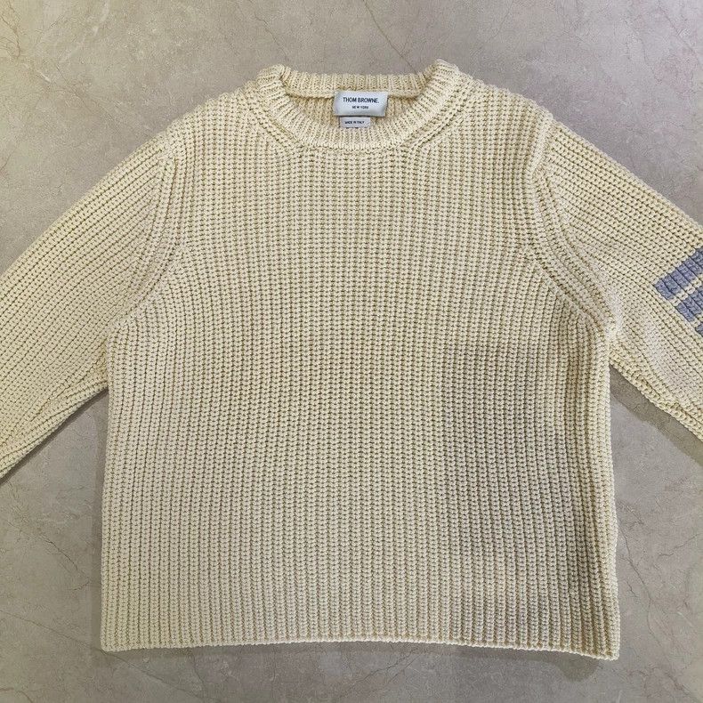 Thom Browne Thom Browne White knit hoodie Size US L / EU 52-54 / 3 - 1 Thumbnail
