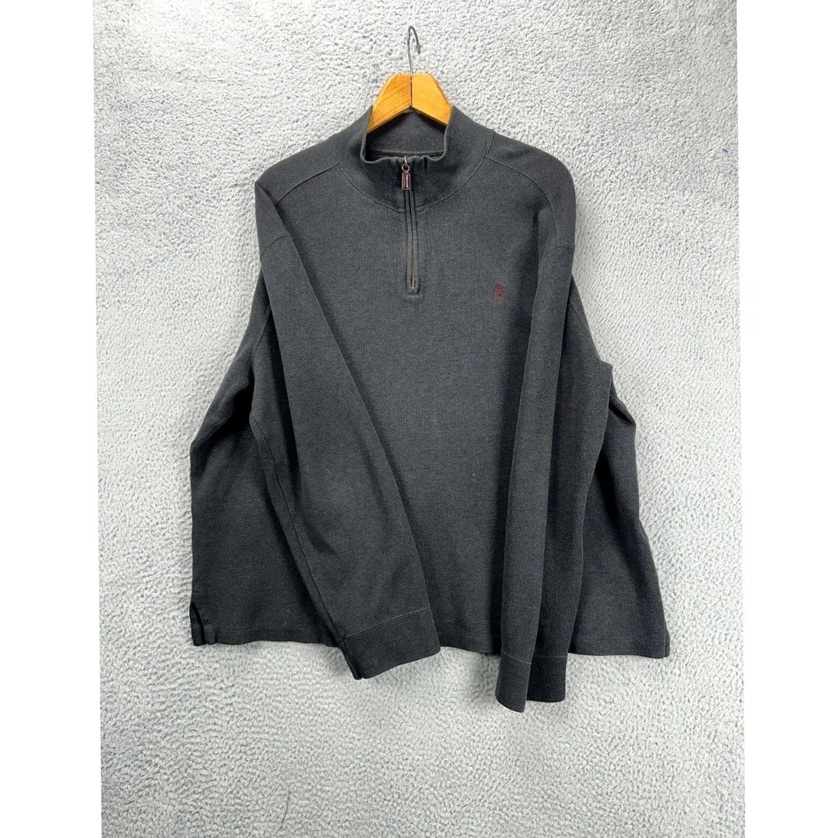 Polo Ralph Lauren Polo Ralph Lauren Sweatshirt Mens XL Black Pony Quarter Zip Pullover Mock Neck Logo Zipper 100% Cotton Pullover Sweatshirt Size US XL / EU 56 / 4 - 3 Thumbnail