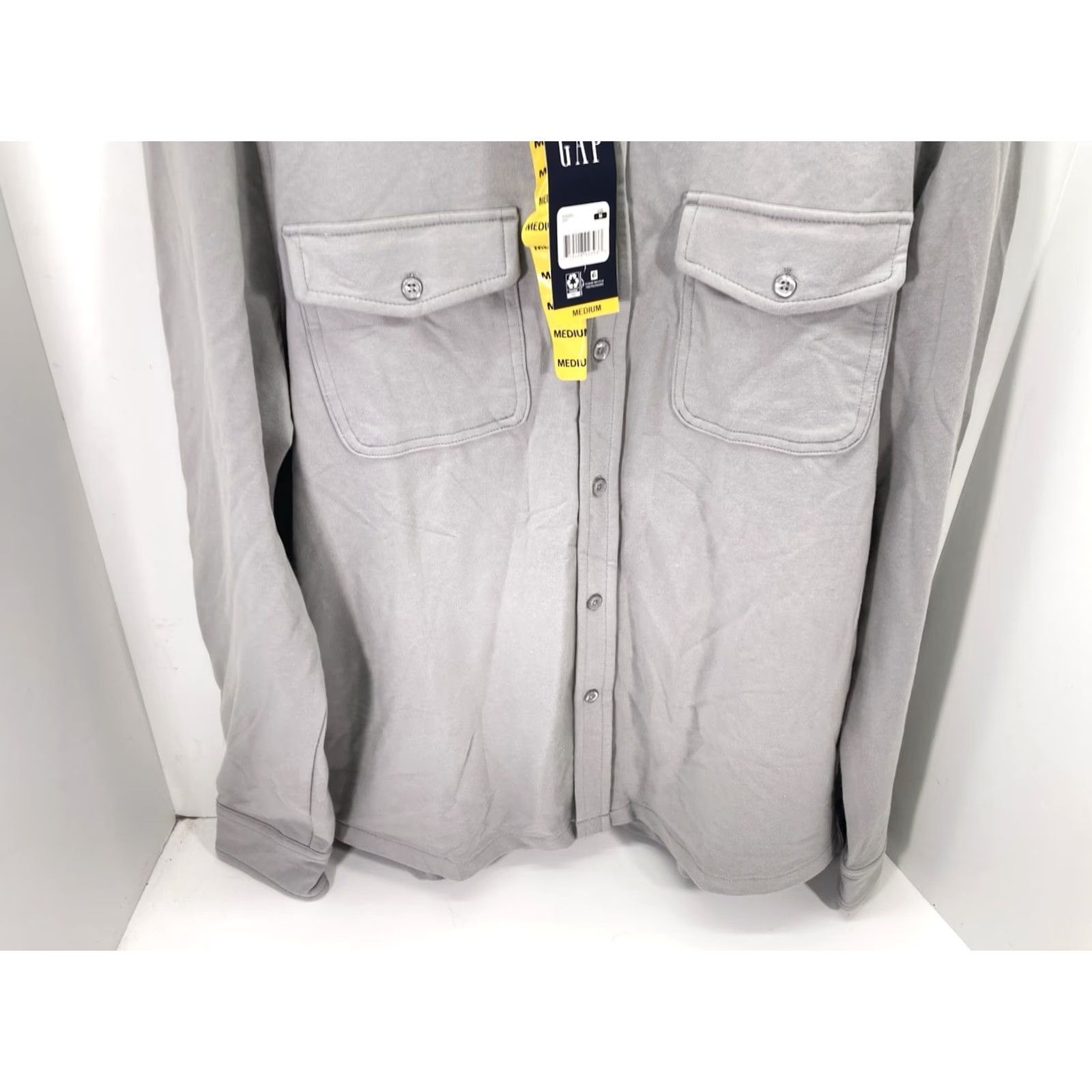 Gap Gap Knit Shirt Men Medium Gray Button Long Sleeve Cotton Blend Stretch NWT Size US M / EU 48-50 / 2 - 3 Thumbnail