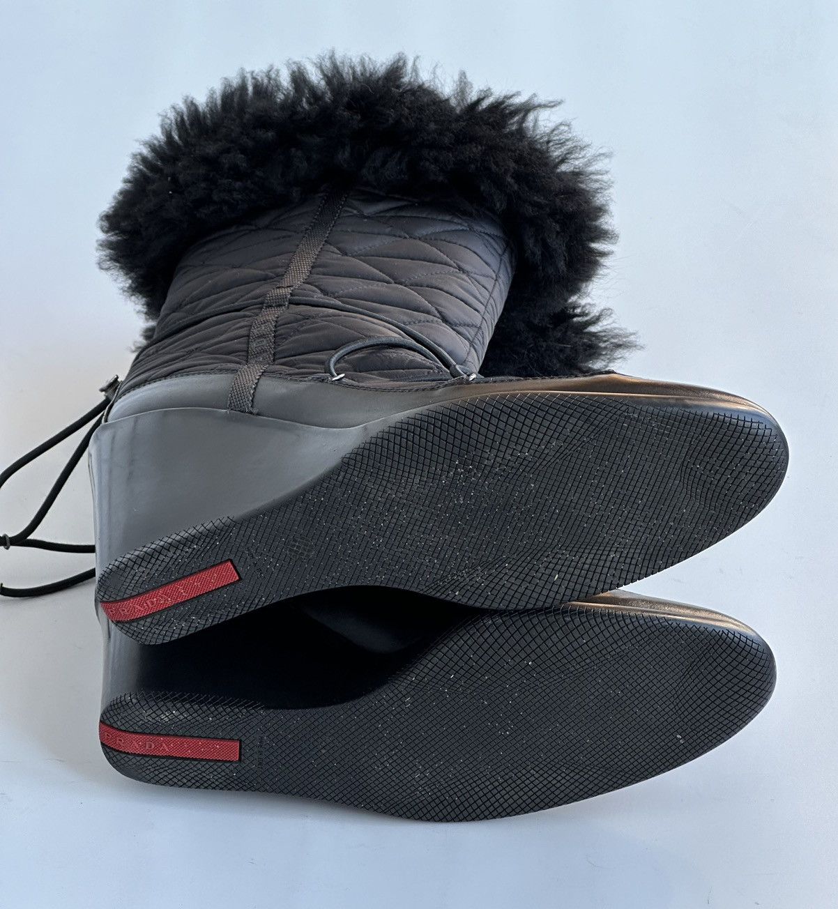 Prada *sz39.5* PRADA 2005 Fur Padded Logo Boots shoes vintage rap Size US 9.5 / IT 39.5 - 13 Thumbnail