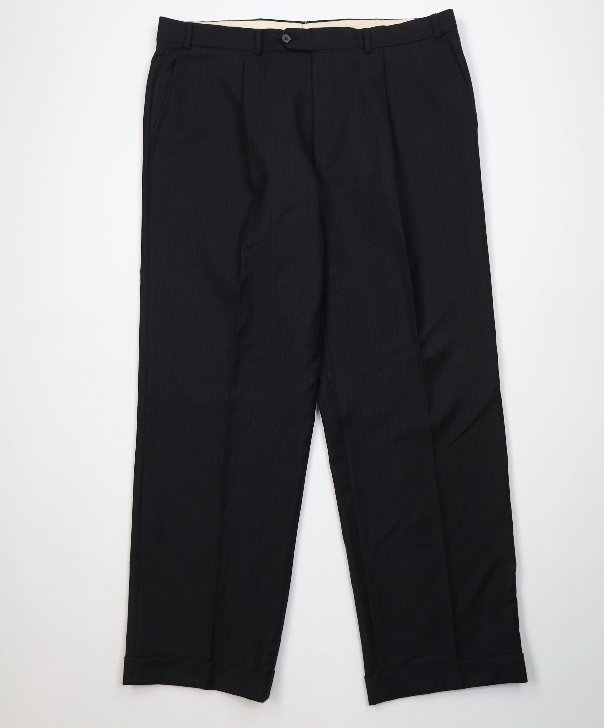 Vintage Vintage 90s Streetwear Wool Knit Wide Leg Chino Pants Black Size US 38 / EU 54 - 1 Thumbnail