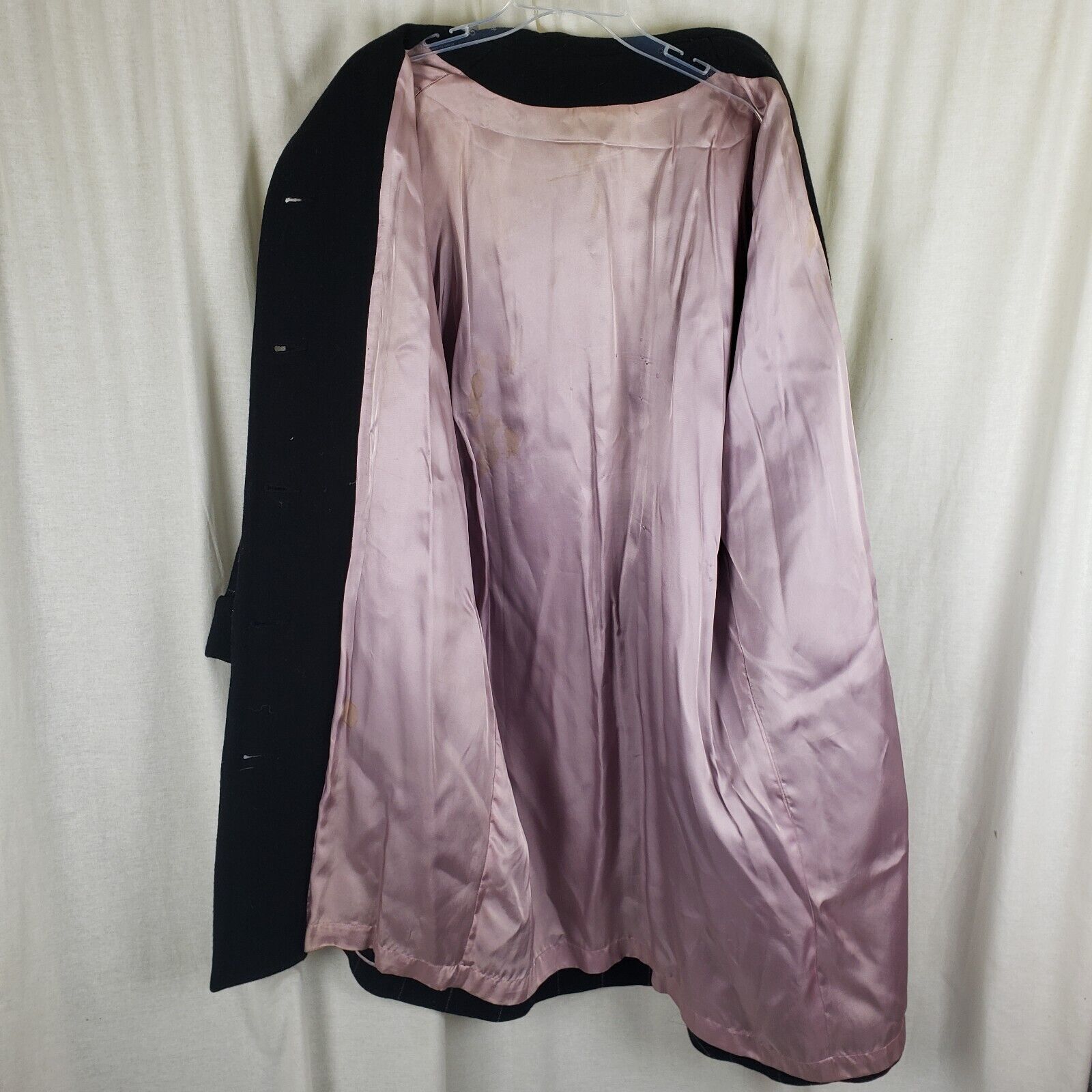 Vintage Vintage Wool Black Pink Plaid Peacoat Trench Coat Womens XL Size XL / US 12-14 / IT 48-50 - 5 Thumbnail