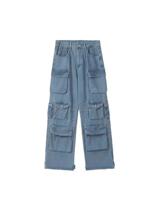 Japanese Brand VIBE Street vintage workwear multi-pocket baggy jeans Size US 34 / EU 50 - 5 Thumbnail