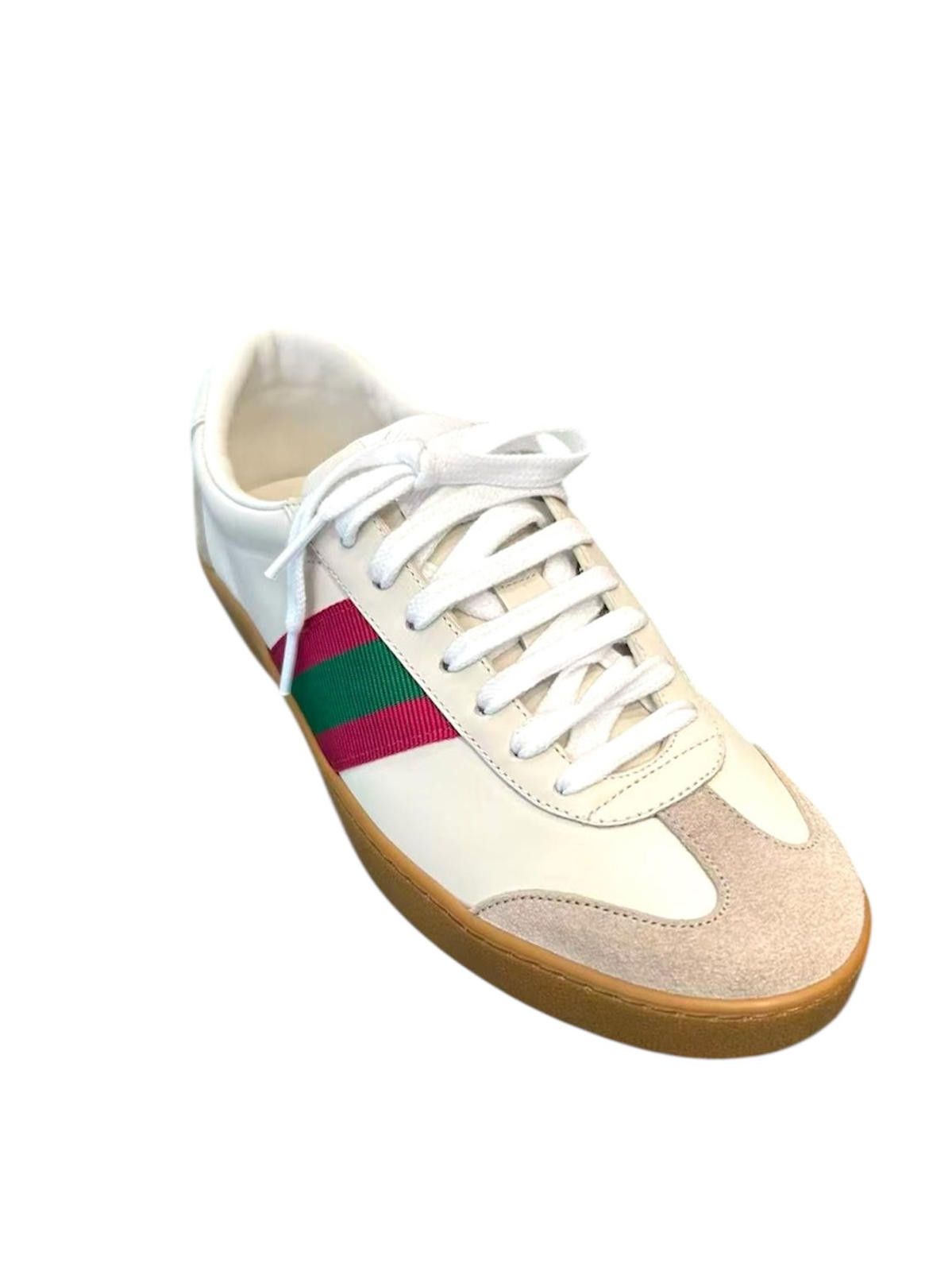 Gucci Gucci Web Leather Women Sneakers Size US 7.5 / IT 37.5 - 2 Thumbnail