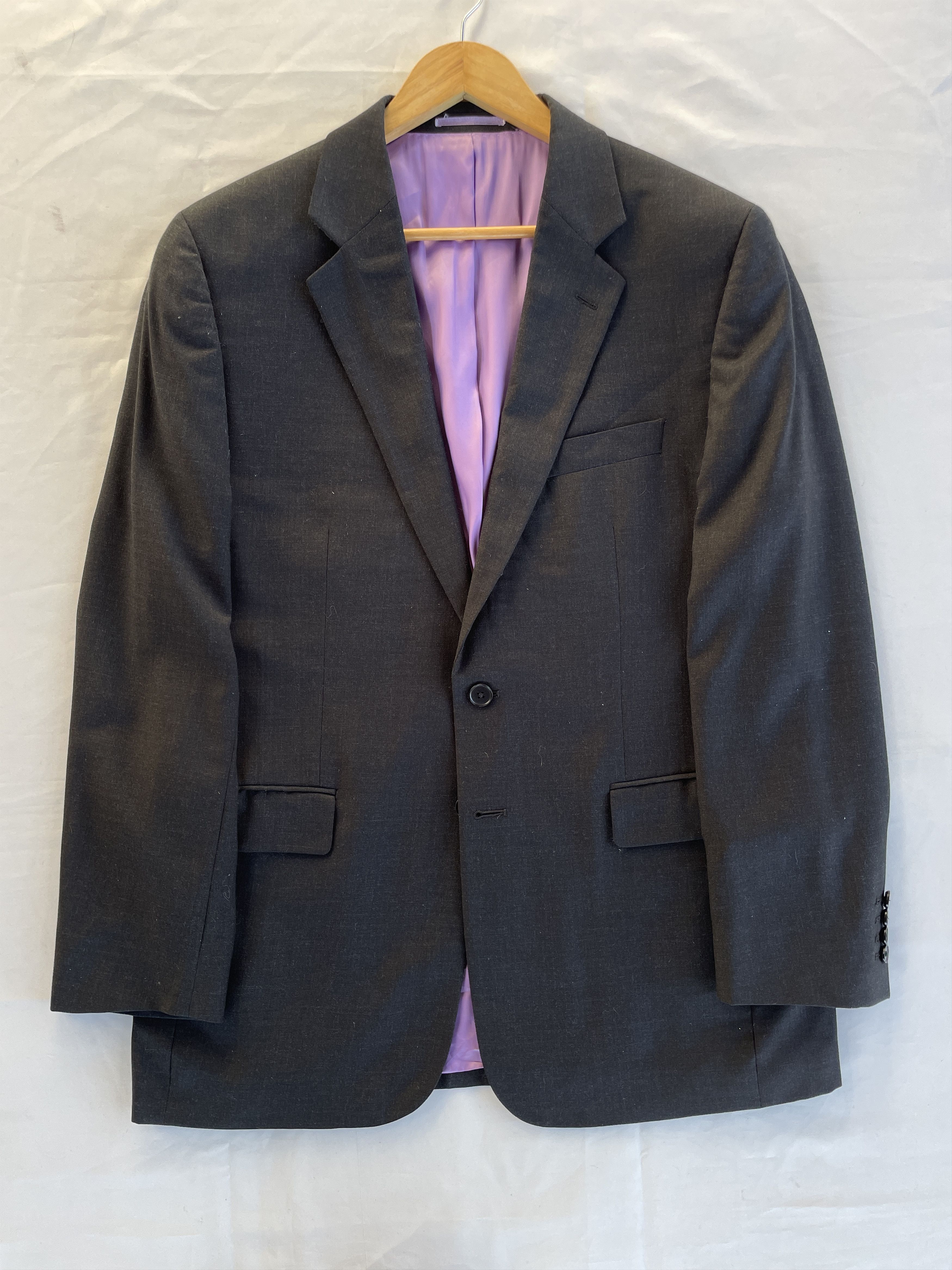 Charles Tyrwhitt Charles Tyrwhitt Solid Charcoal Gray Wool Suit Size 42R - 2 Thumbnail