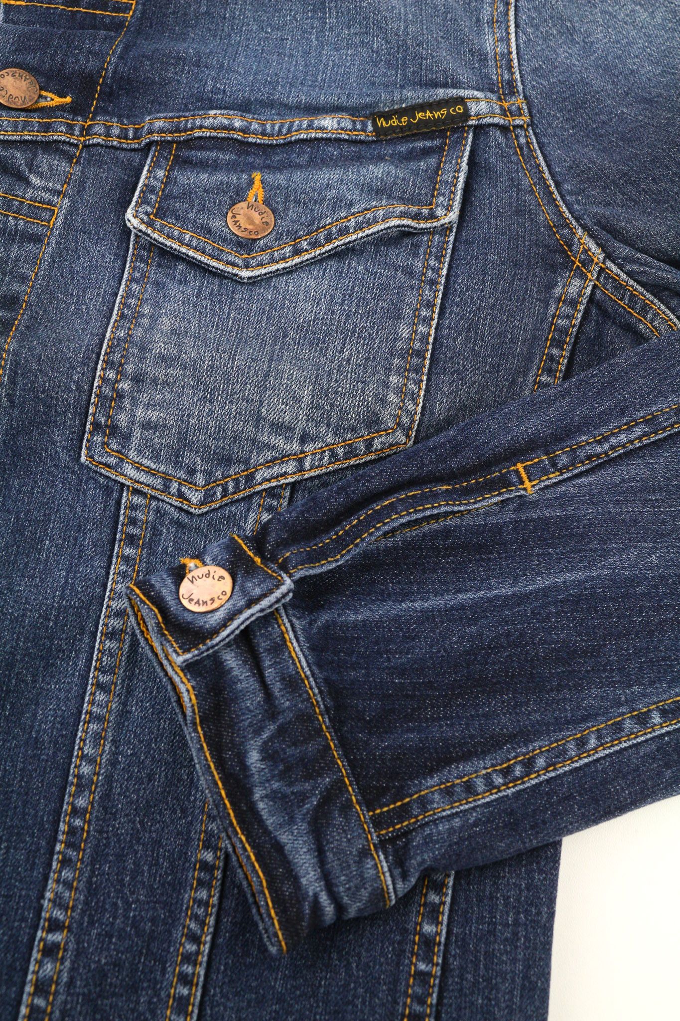 Nudie Jeans PERRY EXCELLENT BLUE S Denim Unlined Stretch Jacket 80810 Size US S / EU 44-46 / 1 - 5 Thumbnail