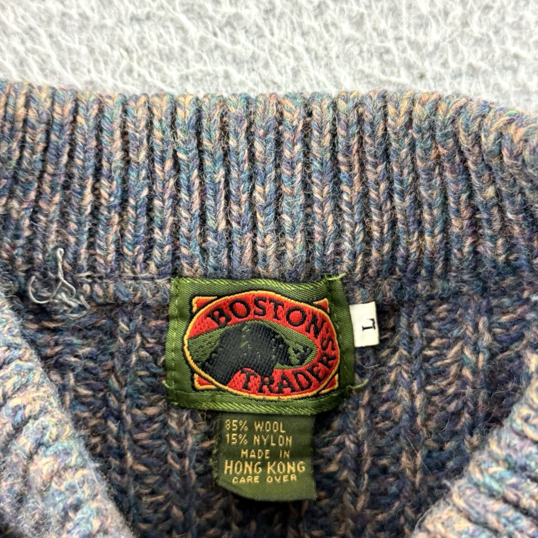 Vintage VINTAGE Boston Traders Sweater Men L Striped Wool Knit 90s 80s Heavyweight Pullover Sweatshirt Grandfather Outdoor Size US L / EU 52-54 / 3 - 6 Thumbnail