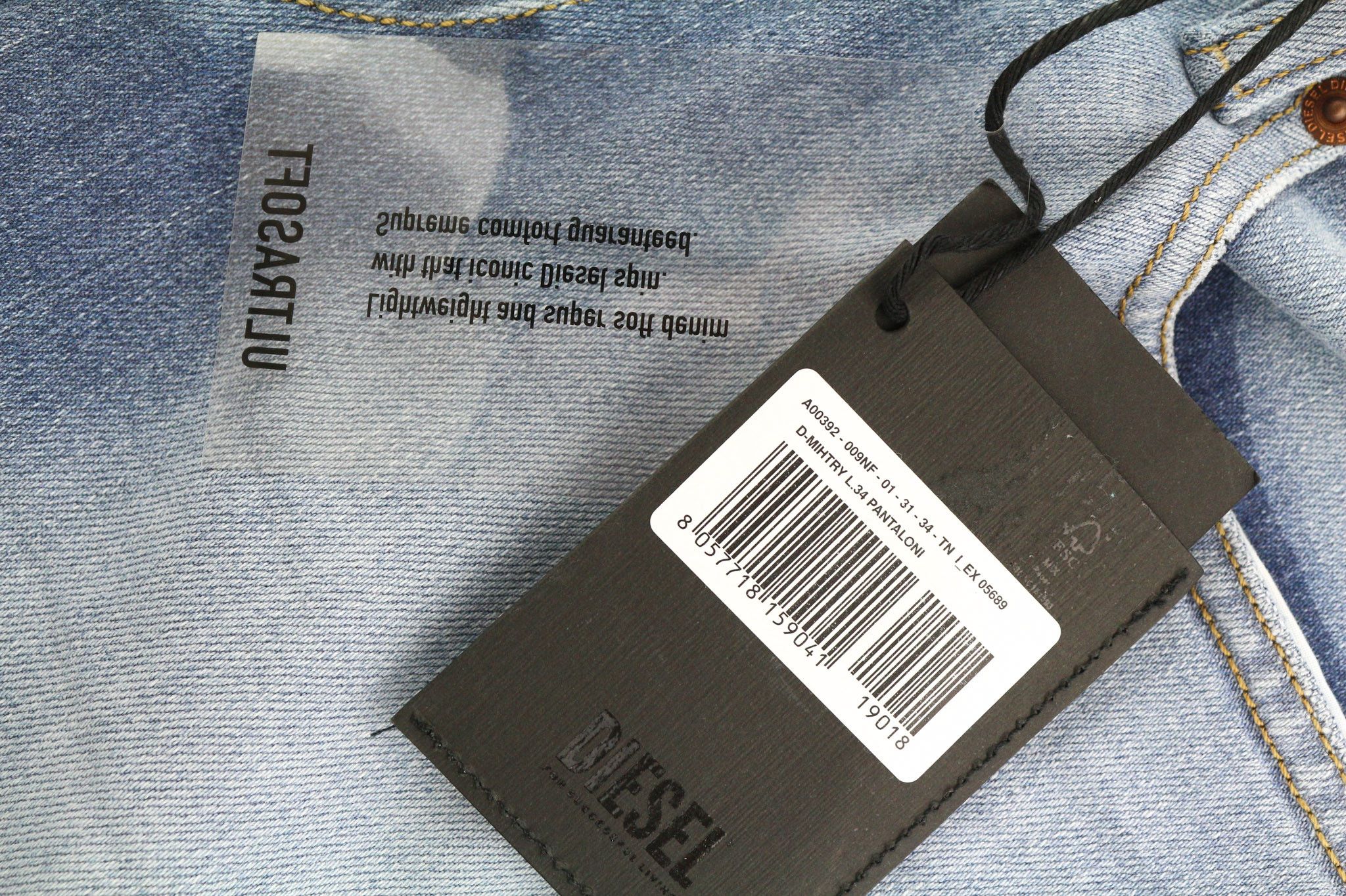 Diesel D-MIHTRY 009NF W31/L34 Straight Stretch Jeans 40183 Size US 31 - 7 Thumbnail