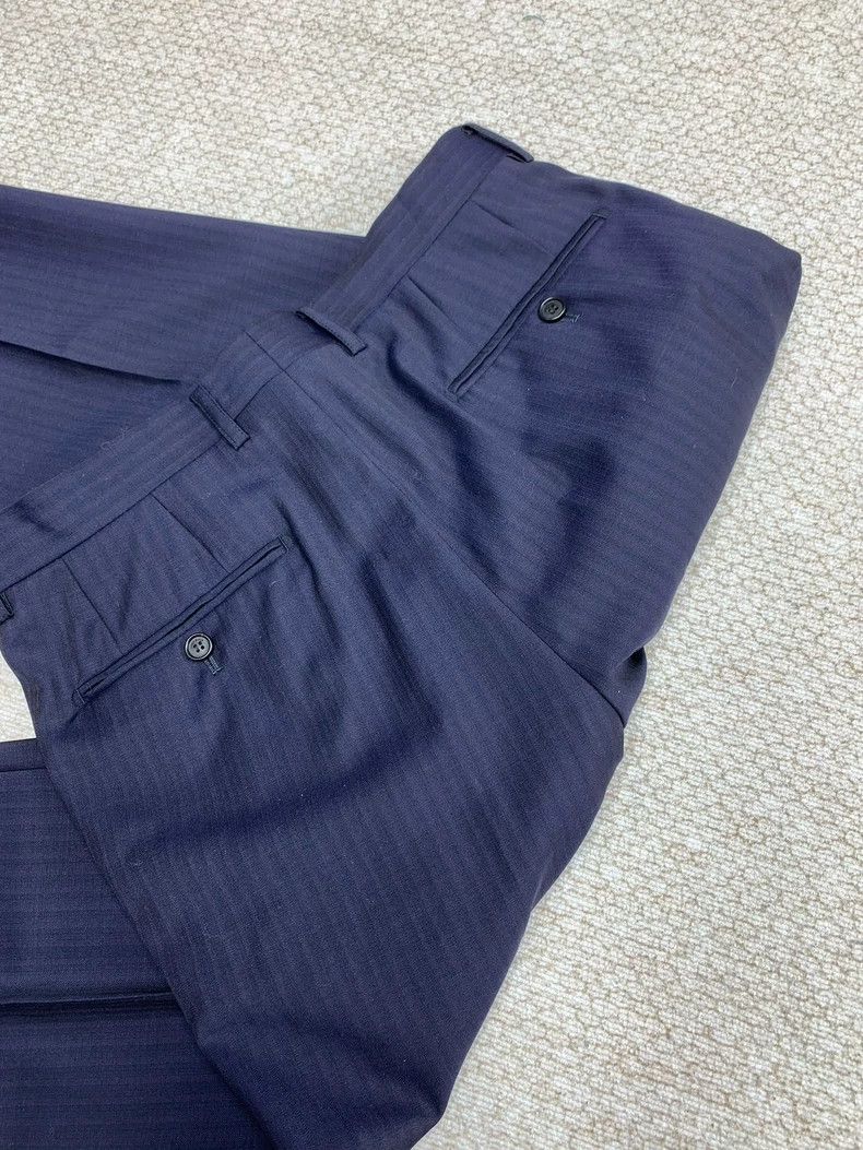 Other LORO PIANA Dark blue and dark red stripes, wool dress trou Size US 32 / EU 48 - 4 Thumbnail