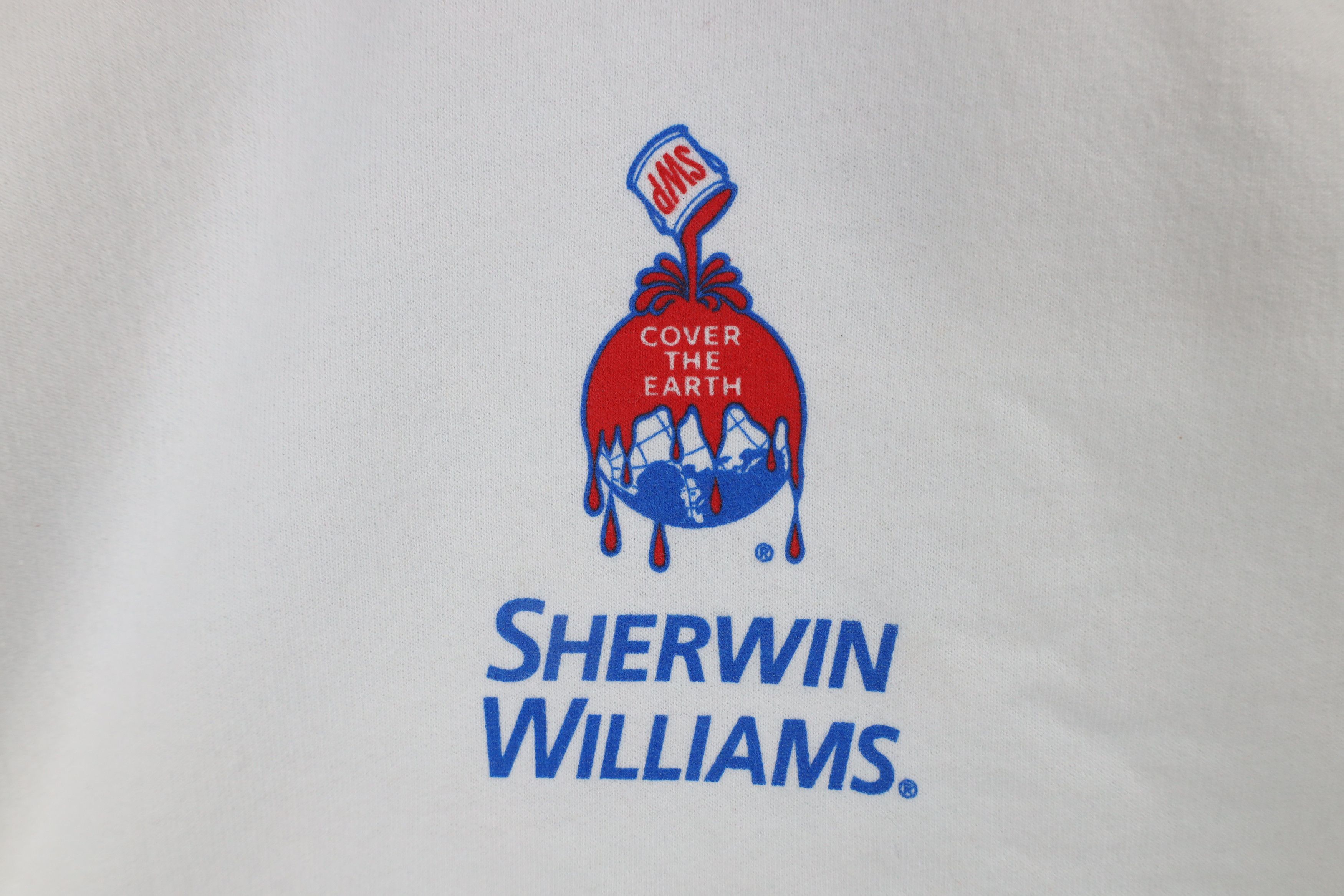 Vintage Vintage 90s Sherwin Williams Paint Crewneck Sweatshirt White Size US XL / EU 56 / 4 - 4 Thumbnail
